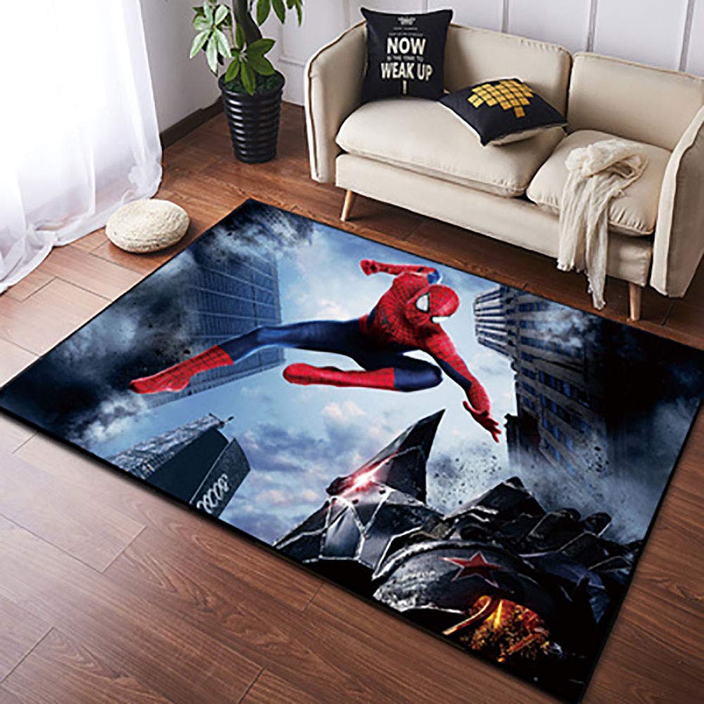 3D Digital Print Superhero Area Rugs - Non-Slip Living Room Carpet, Bedroom Rug, Sofa Mat for Home Decor | Perfect for Superhero Theme Rooms, Kids Bedrooms, and Geek Home Theater Decorations