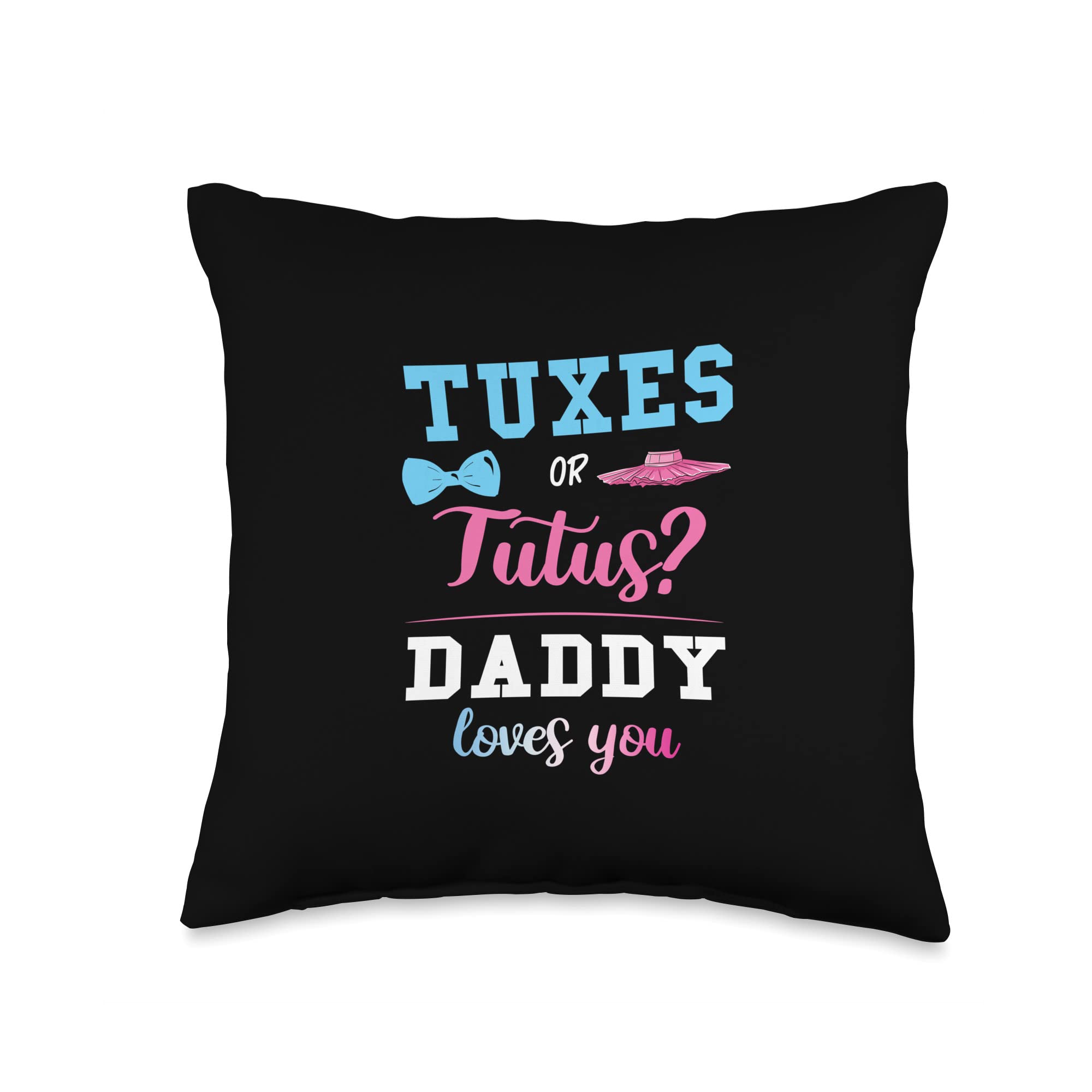 Gender Reveal Throw Pillow - Pink or Blue 16x16 Inch Decorative Cushion for Baby Shower, Nursery & Party Decor | Daddy Loves You Design