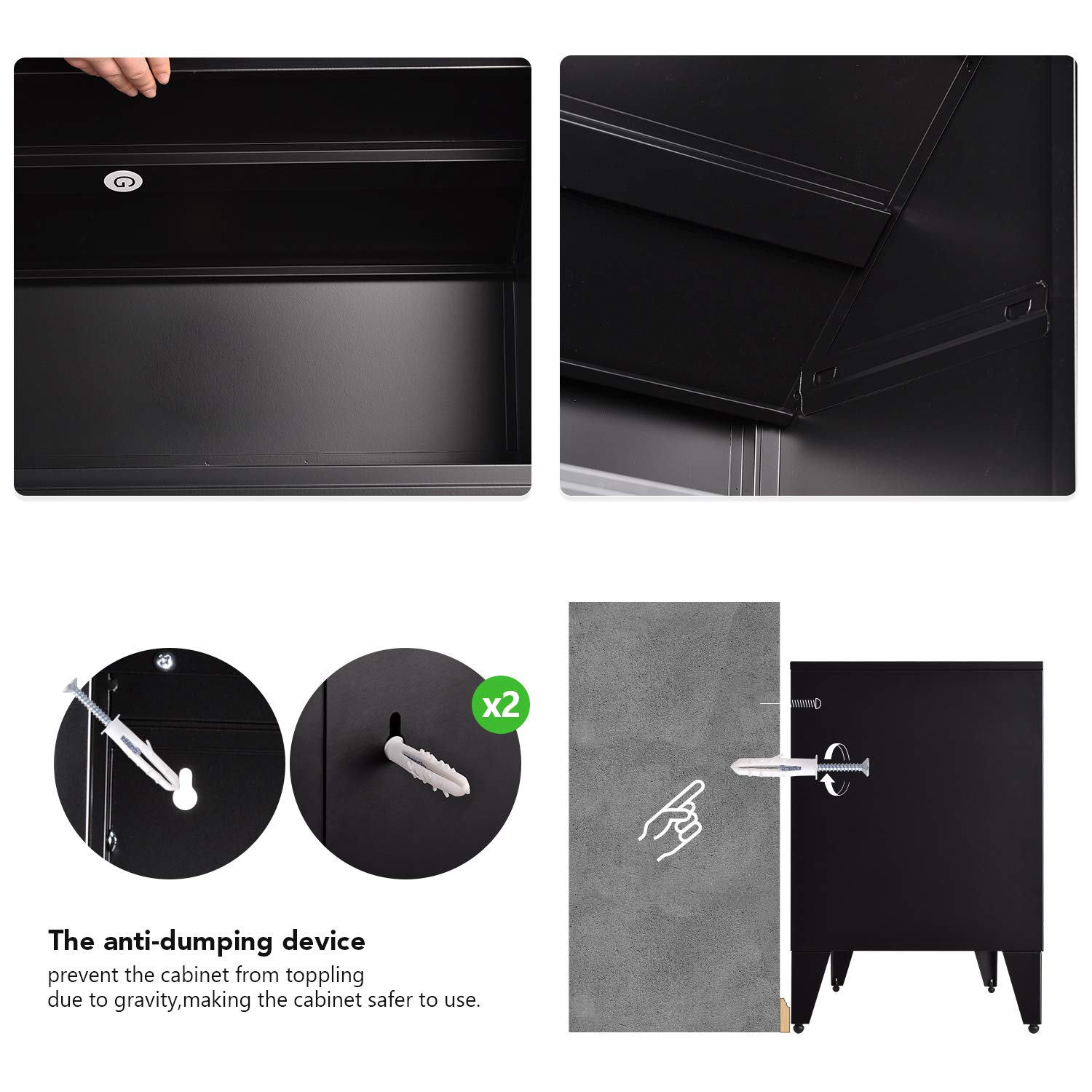55 Inch Metal TV Stand with Acrylic Doors & Shelves - Black Entertainment Center for Living Room, Bedroom | Modern Storage Cabinet for TV, Gaming Console & Media Devices