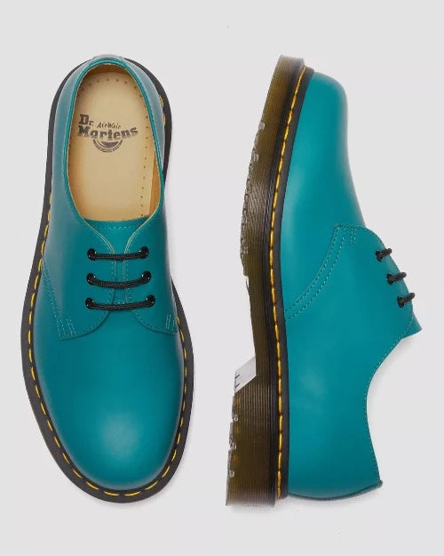 Dr. Martens 1461 Smooth Oxford Shoes for Men & Women - Teal Green Vegan Leather, Comfortable & Durable - Perfect for Work, Casual & Punk Fashion Outfits