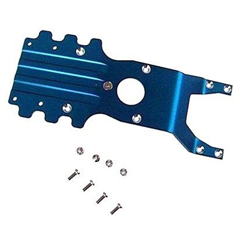 GPM Racing AGM1331F Monster GT Blue Aluminum Front Skid Plate with Steering Mount - Heavy-Duty Off-Road Protection for RC Cars, Trucks & Buggies
