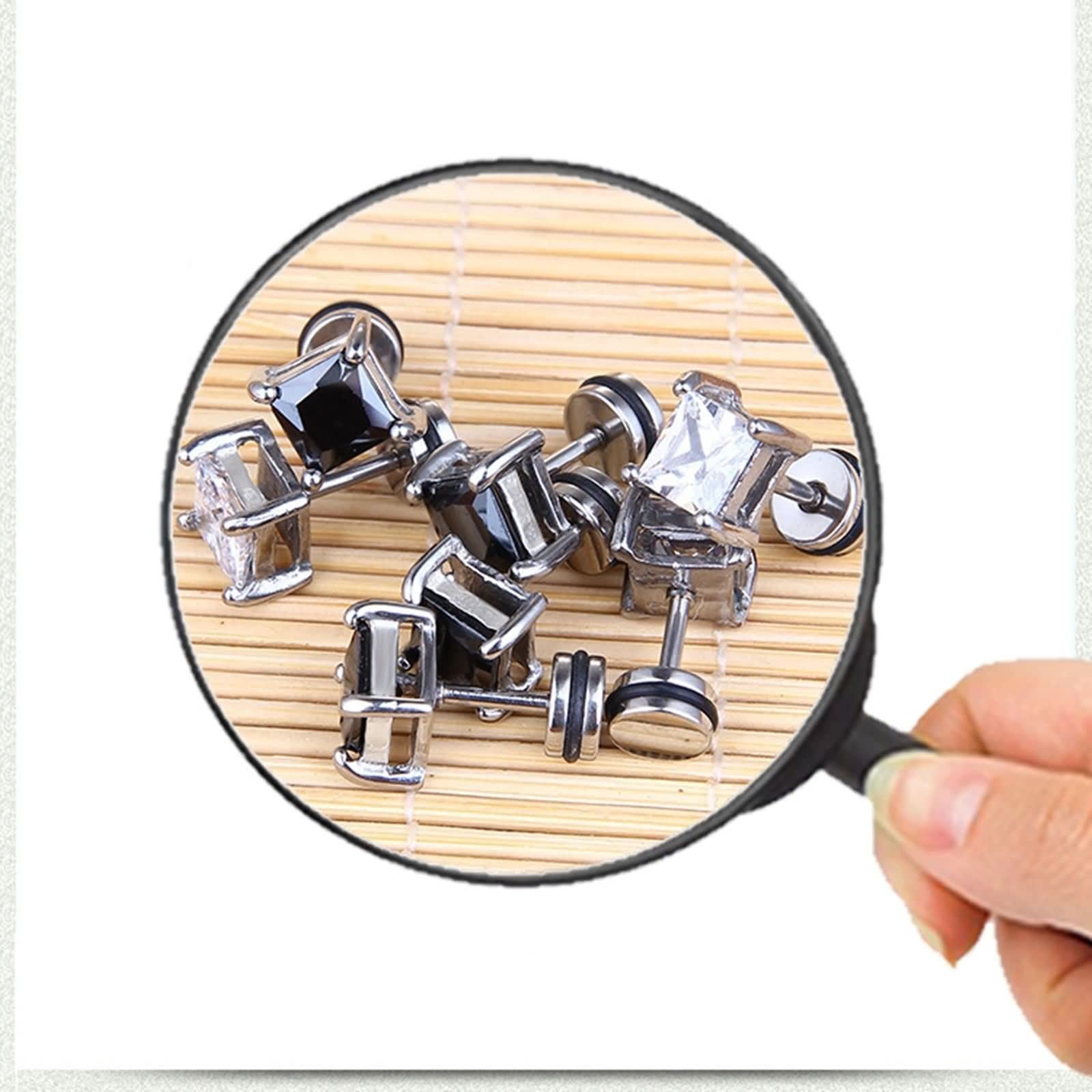 Stainless Steel Square White CZ Stud Earrings for Men & Women - Hypoallergenic Tragus & Cartilage Piercing Jewelry - Perfect for Everyday Wear, Gifts & Special Occasions