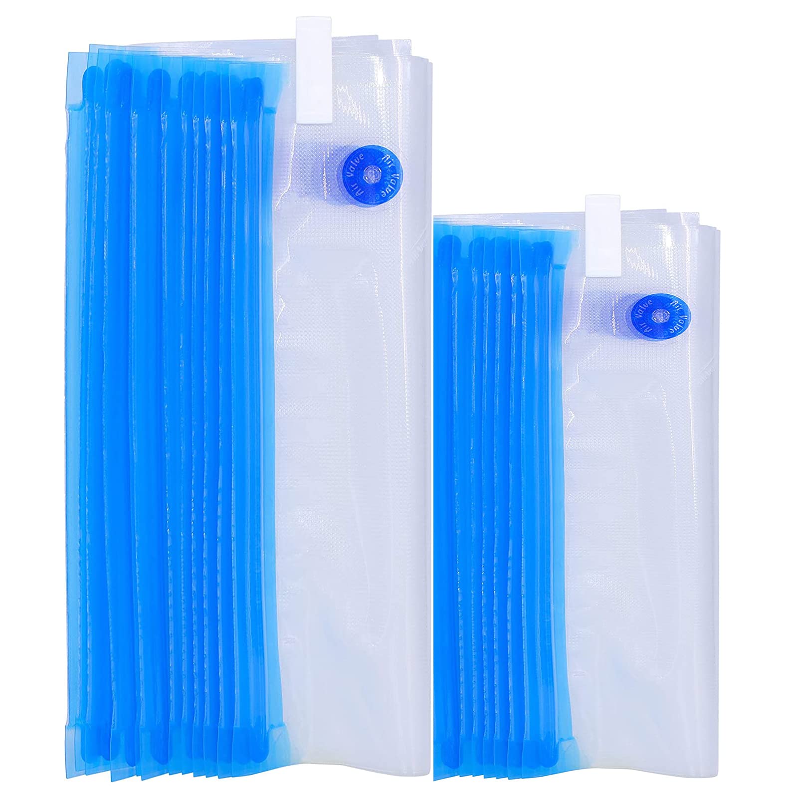 20 PCS Reusable Vacuum Sealer Bags for Food Storage, BPA Free Vacuum Zipper Bags - Freezer & Microwave Safe (2 Sizes: 8
