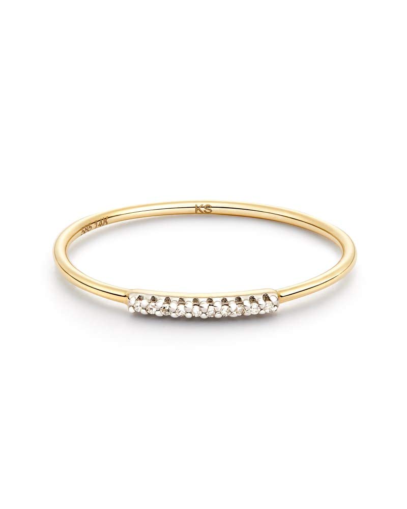 Kendra Scott White Diamond Mila Ring in 14k Gold - Elegant Women's Fine Jewelry for Everyday Wear, Special Occasions & Gift Giving