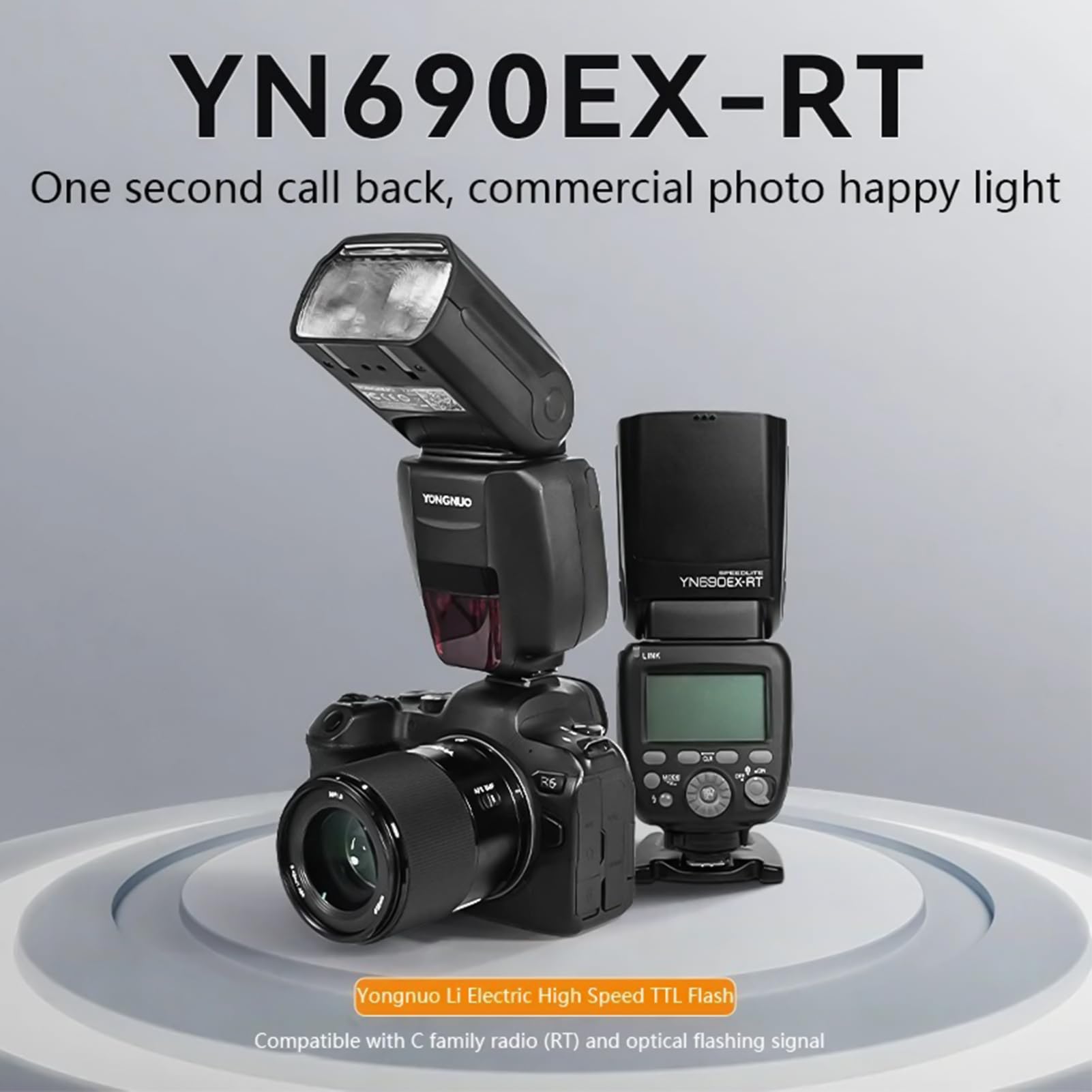 Irfora YN690EX-RT On-Camera Flash Speedlite with TTL & HSS - GN60 Guide Number, 1/8000s Sync, 1s Recycle Time - 2.4G Wireless Master/Slave System for Canon/Nikon DSLR Cameras - Perfect for Portrait, Wedding & Event Photography