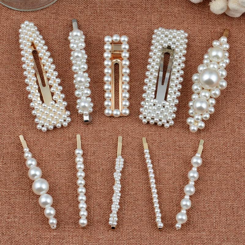 Elegant Pearl Hair Clips for Women & Girls - 10pcs Large Bridal Hair Barrettes, Pearl Hair Accessories Gift Set | Perfect for Weddings, Parties & Everyday Styling