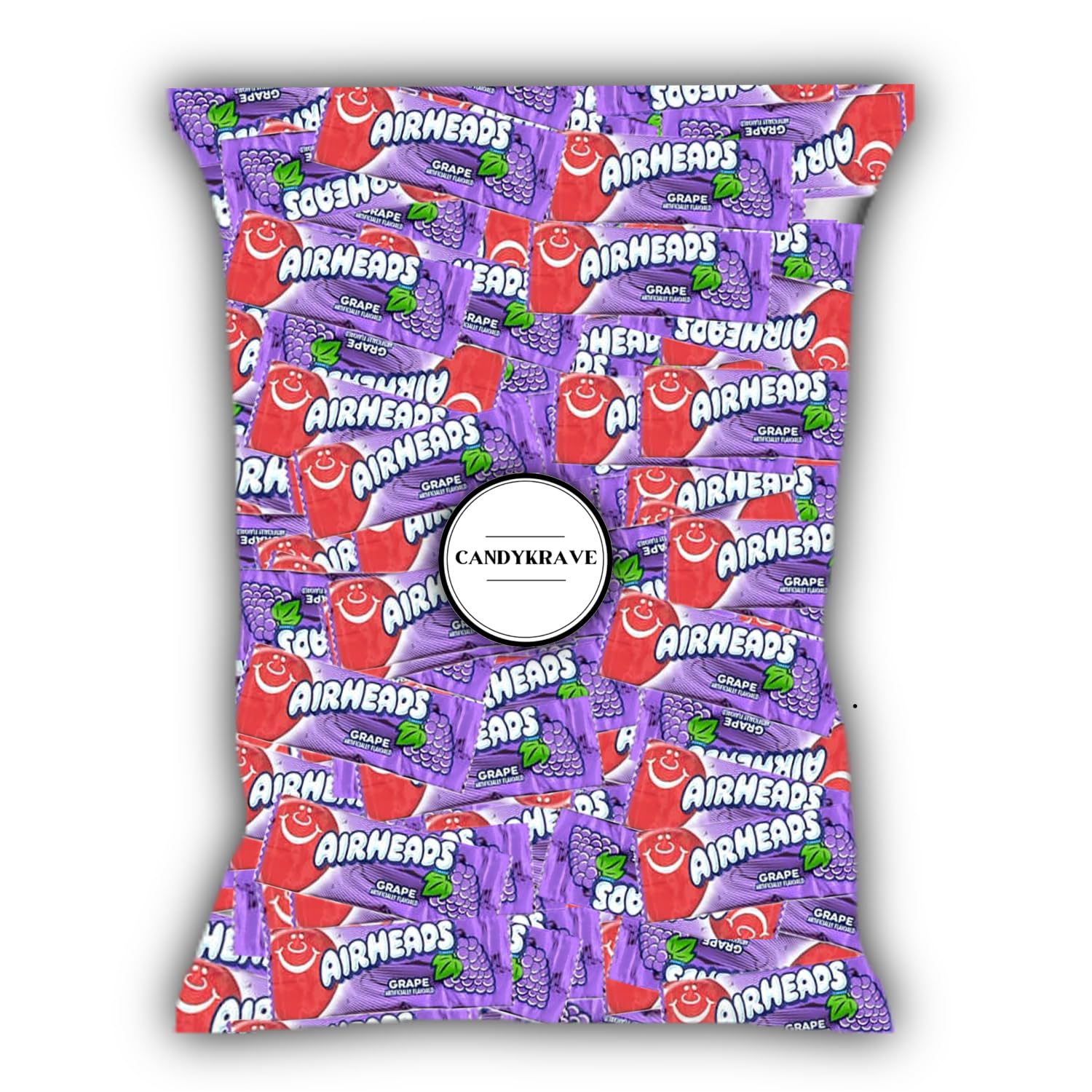 Airheads Grape Mini Chewy Candy Bars - 40 Individually Wrapped Pieces (1 lb Bulk Bag) | Gluten-Free Non-Melting Fruit Taffy | Perfect for Birthday Parties, Halloween Treats & Office Snacks