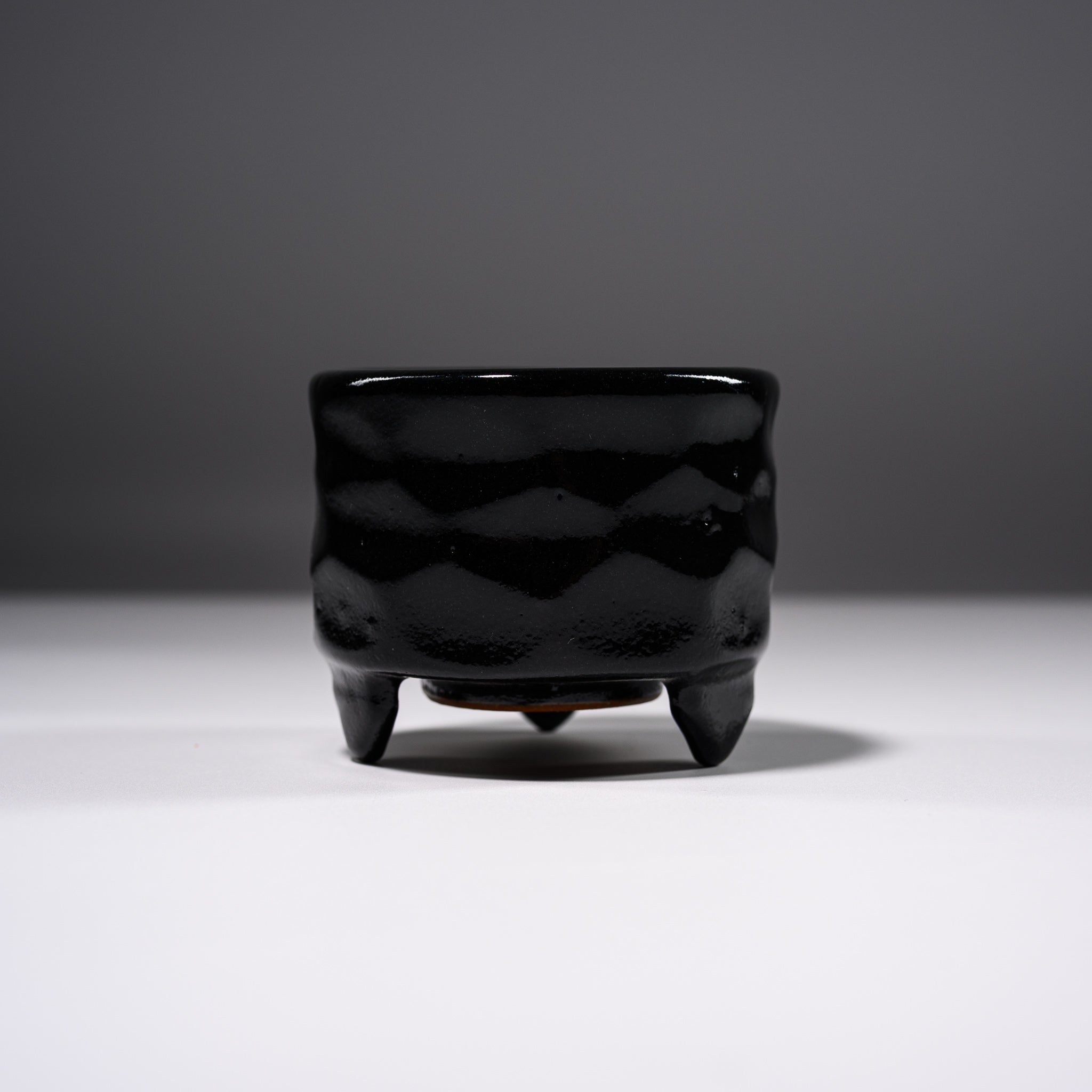 Premium Kyo Kiyomizu Ware Black Glaze Incense Burner - Traditional Japanese Ceramic Aroma Diffuser for Meditation, Yoga, and Home Decor