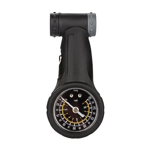 Premium Black Bike Air Pressure Gauge - Durable Tire Pressure Meter for Presta & Schrader Valves - Essential Cycling Accessory for Road Bikes, Mountain Bikes & Commuting