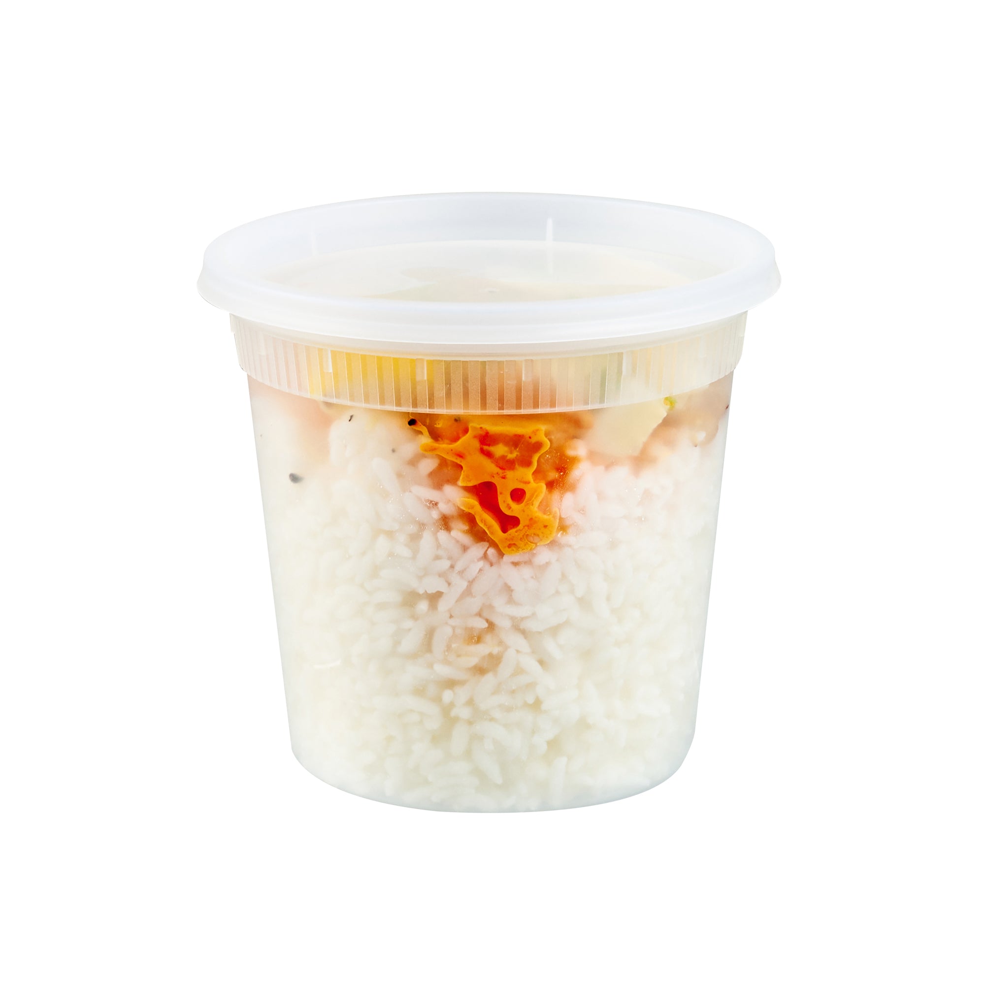 24 oz Round Clear Plastic Soup Containers with Lids - Microwave Safe, 4.5