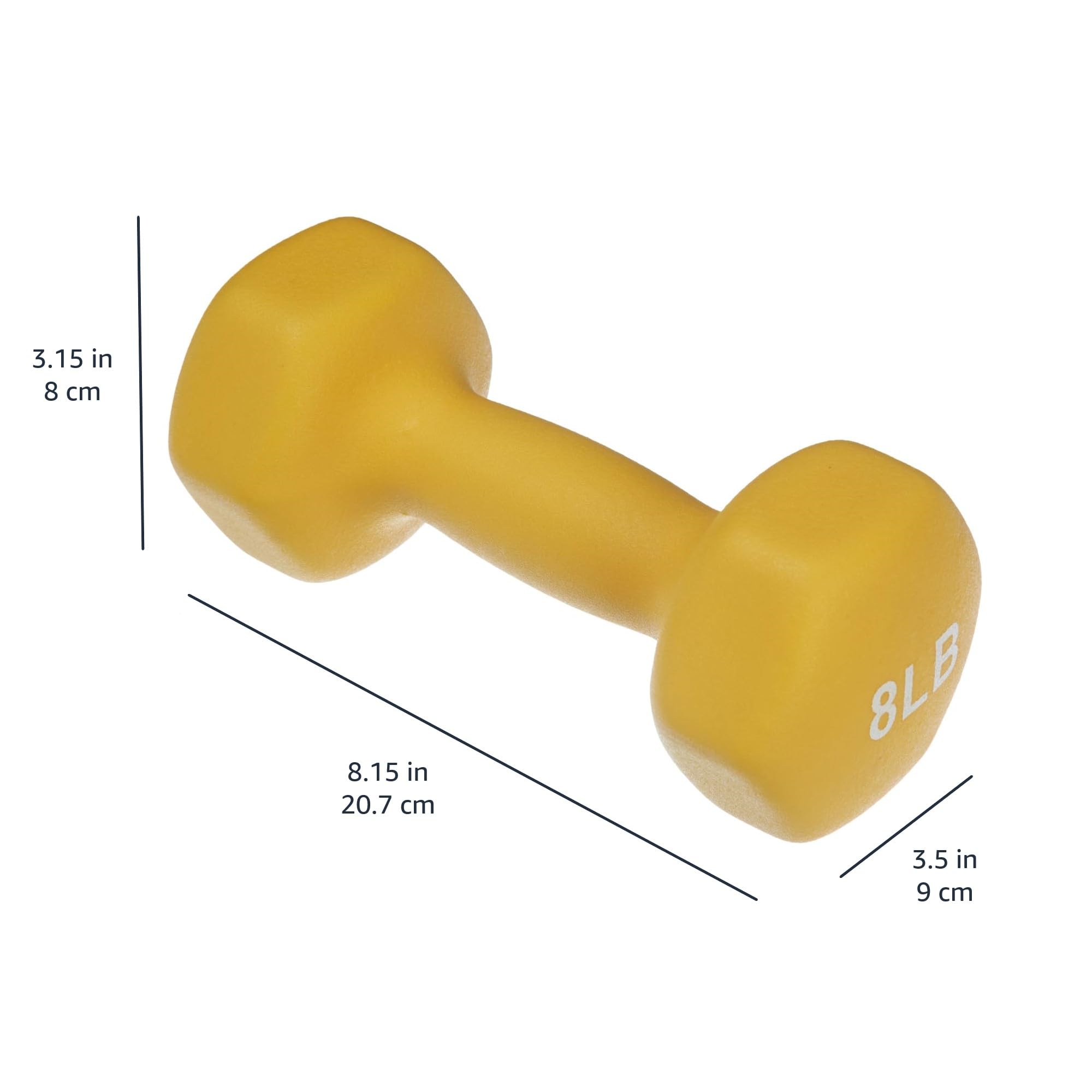 Amazon Basics Neoprene Dumbbell Hand Weights - 3lb, 5lb, 8lb Set for Home Workouts, Strength Training & Fitness - Non-Slip Grip for Yoga, Pilates & Cardio Exercises