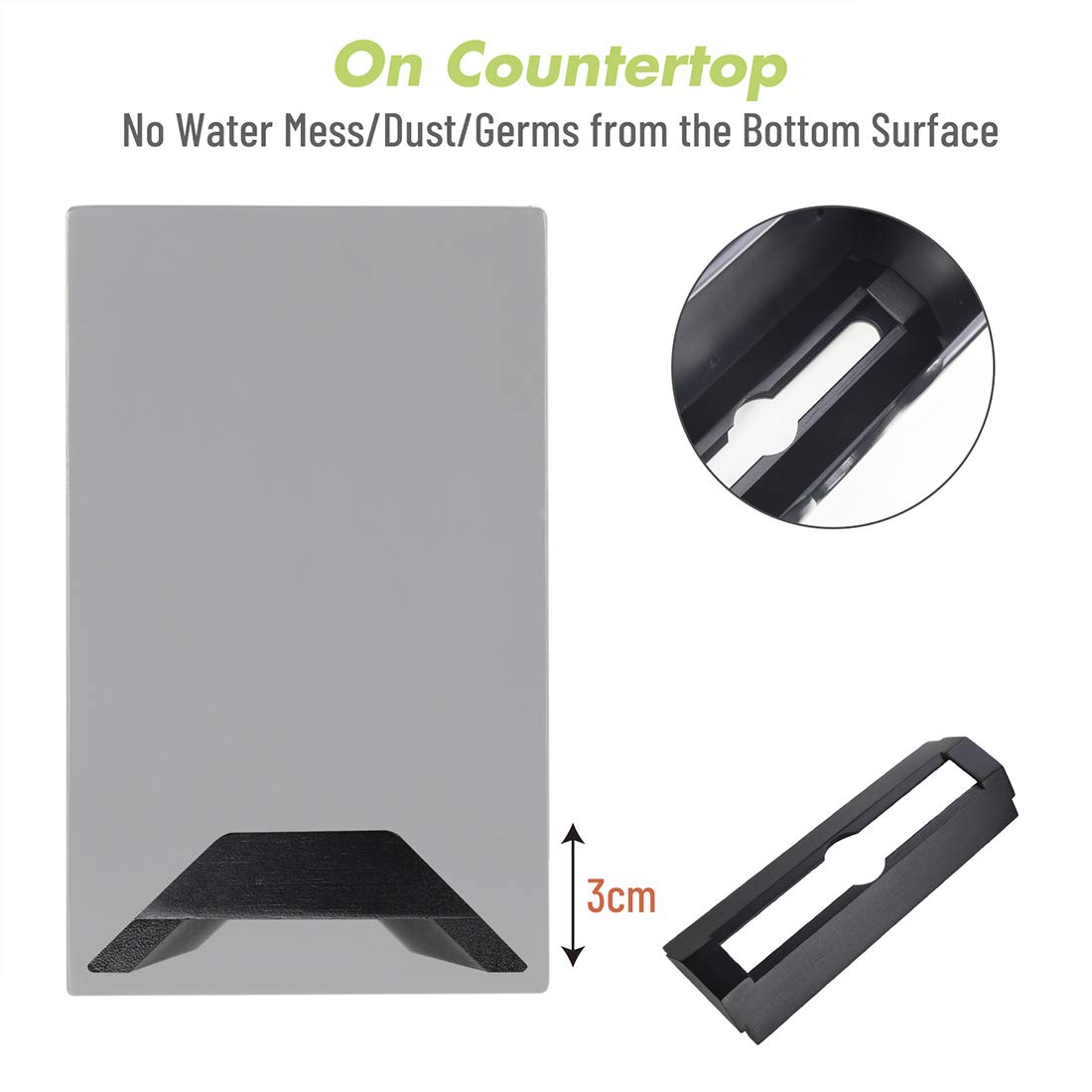 Eco-Friendly Bamboo Paper Towel Holder - Wall Mount or Countertop Dispenser for Kitchen, Bathroom & Commercial Use - Fits Multifold, C Fold, Z Fold & Trifold Hand Towels (Black) - Perfect for Home, Office & Restaurant Hygiene