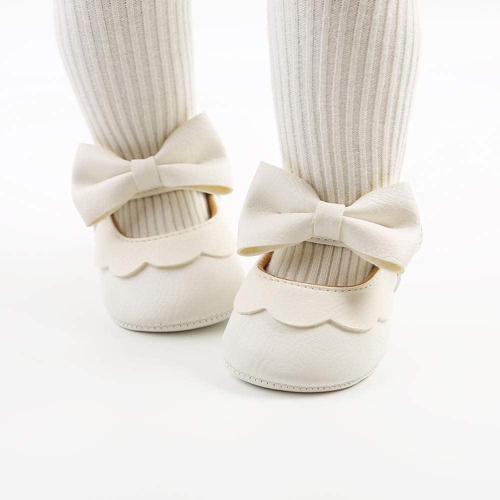 Baby Girl Soft Sole Mary Jane Shoes - Infant Toddler Walking Flat Shoes for Prewalkers | Princess Wedding Dress & Crib Shoes for Special Occasions
