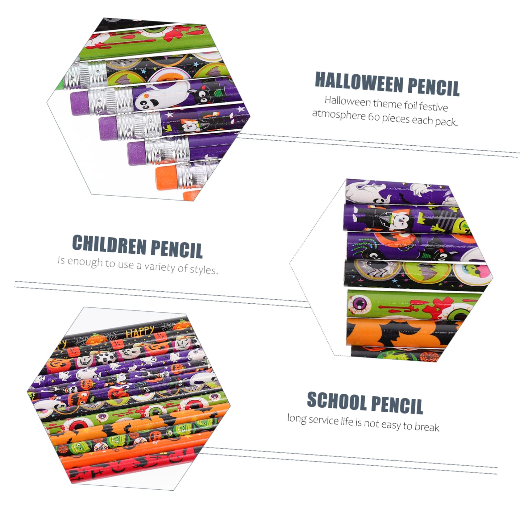 Operitacx 60-Piece Kids Drawing Pencils Set - Lightweight for School & Halloween Art