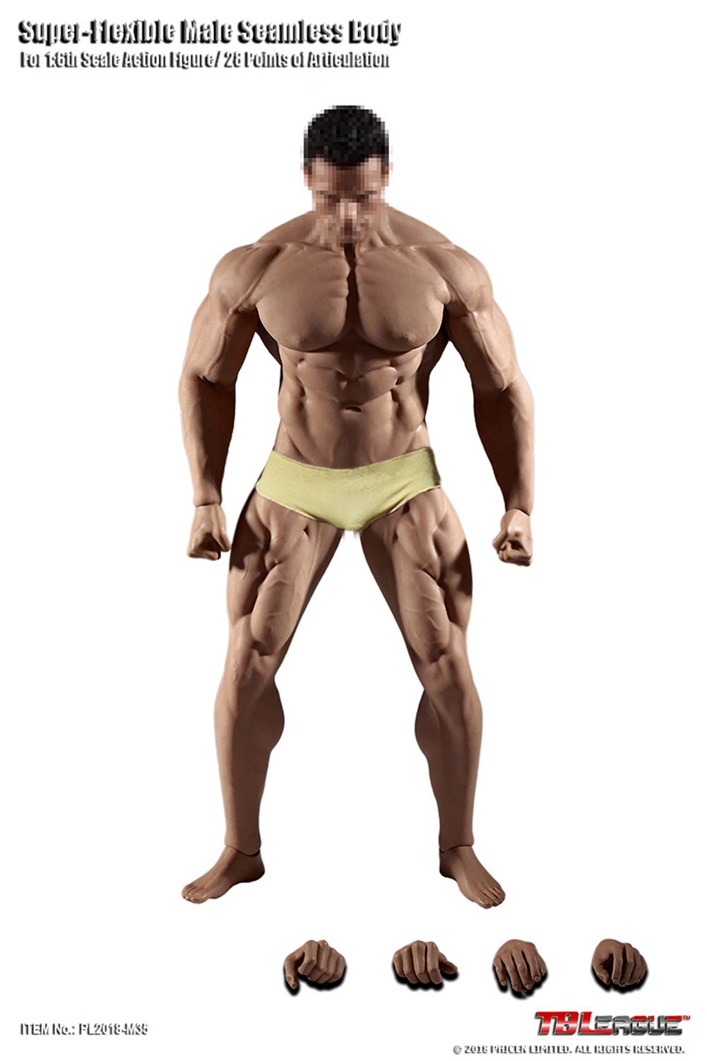 Phicen 1/6 Scale Super Flexible Male Seamless Muscle Body Action Figure - PL2018-M35 - Perfect for Collectors, Custom Dolls & Photographic Scenes