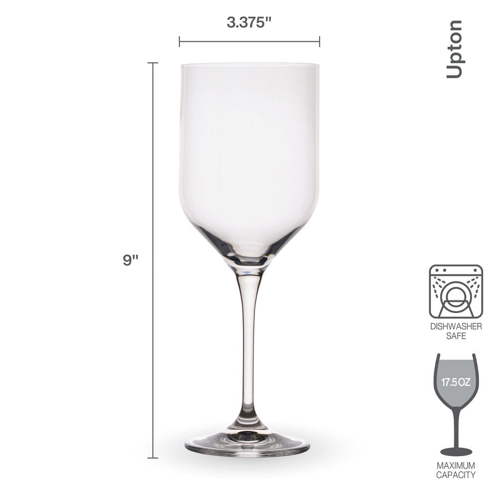 Premium Upton Set of 4 Crystal Clear White Wine Glasses - Elegant Stemware for Chardonnay, Sauvignon Blanc & Dinner Parties