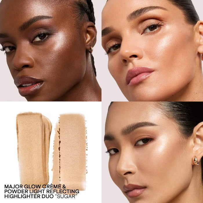 Patrick Ta Major Glow Duo - Cream & Powder Highlighter for a Radiant Glow | Perfect for Contouring & Everyday Makeup