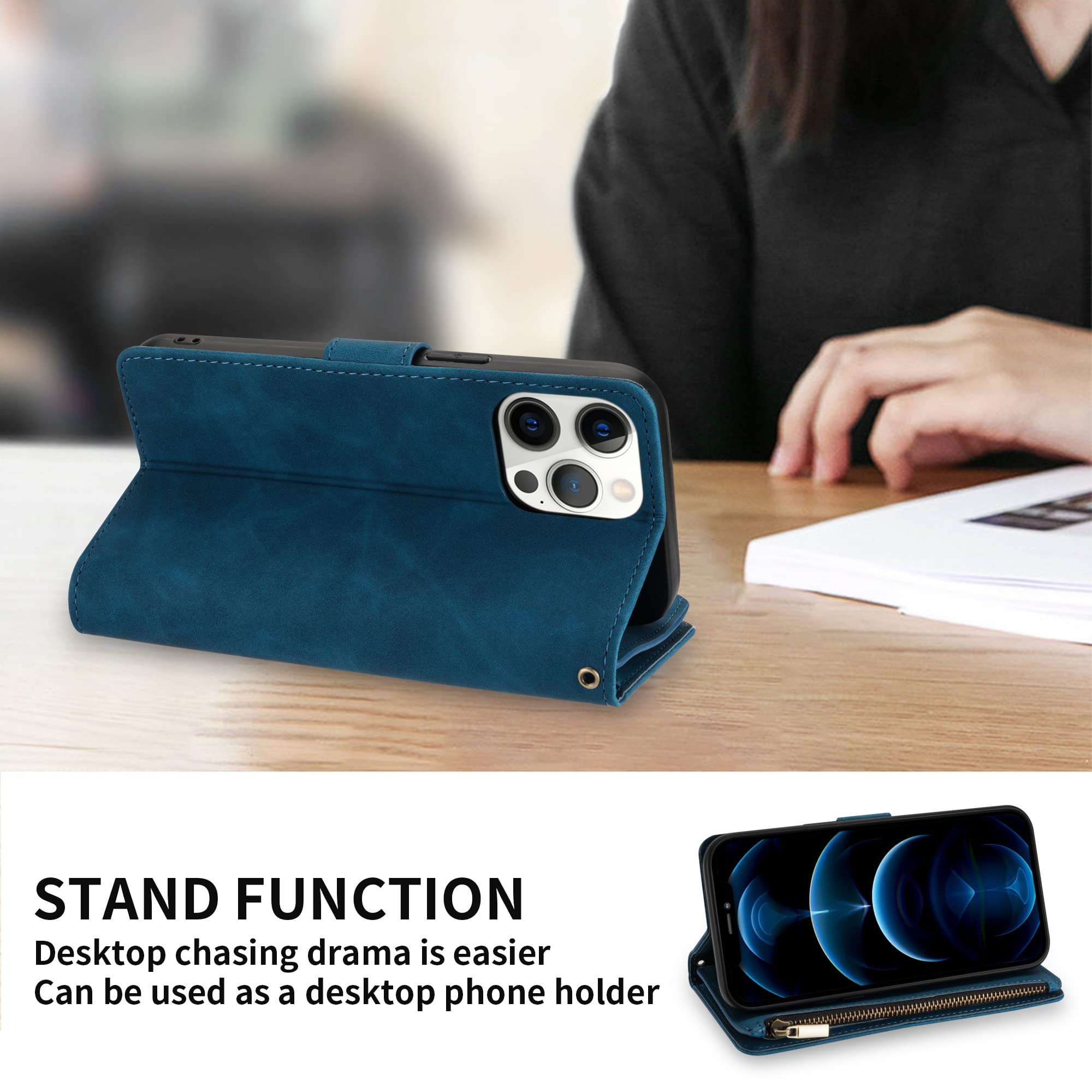 Premium PU Leather iPhone 12/12 Pro Wallet Case (6.1
