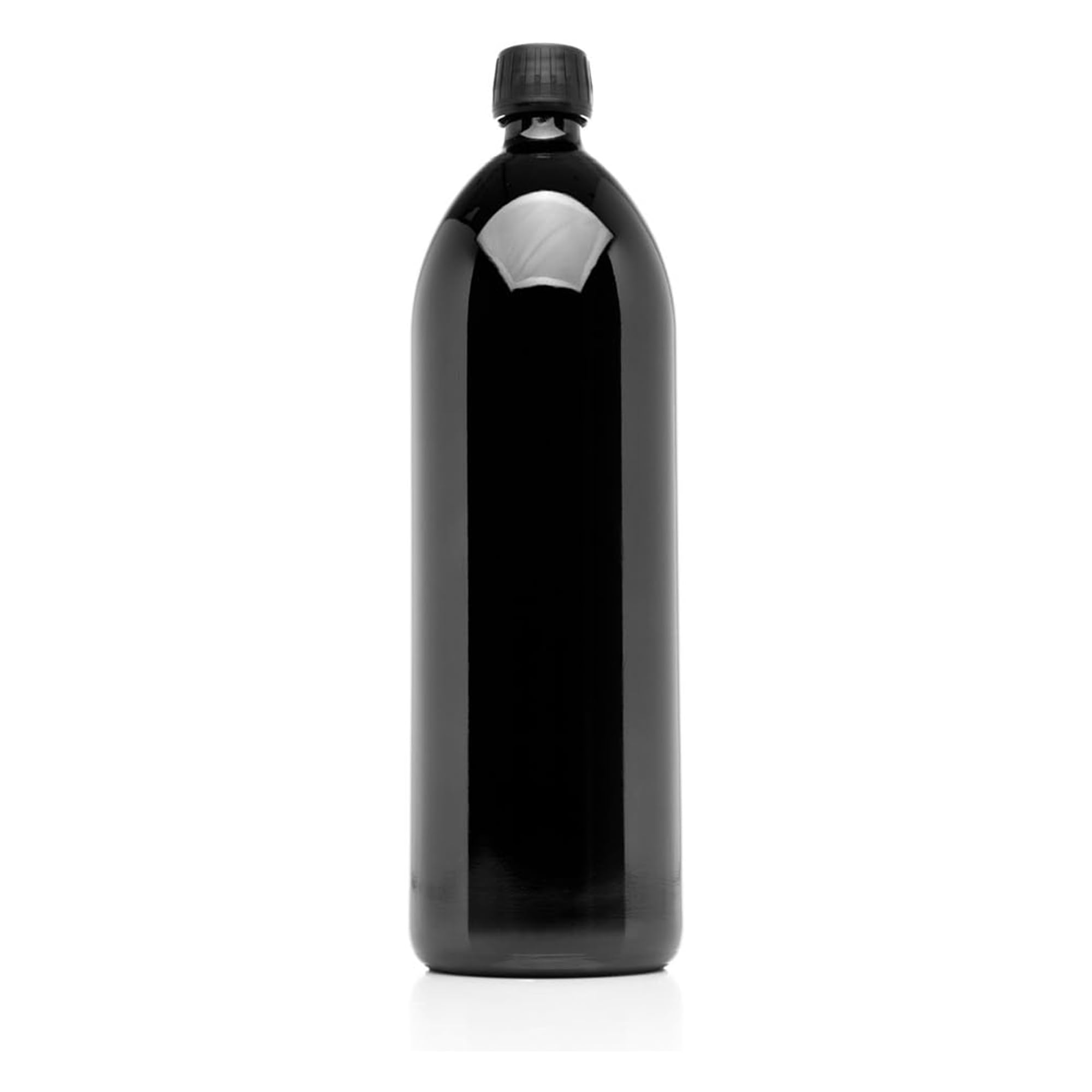 Infinity Jars 1 Liter (34 oz) UV Protection Large Round Glass Water Bottle - Perfect for Home, Office, Gym & Outdoor Activities