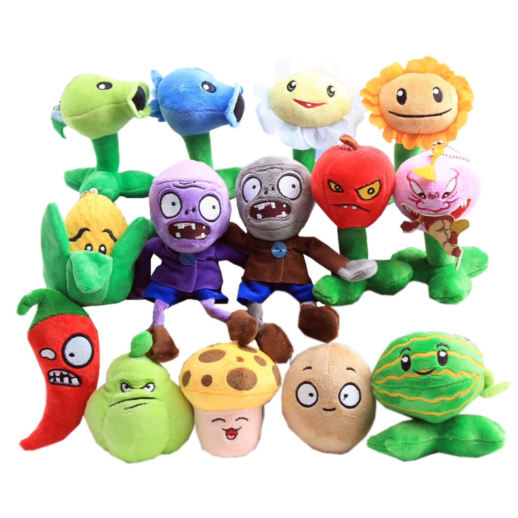 Plants vs Zombies Plush Toy Set - 14 Piece Collection for Kids, Fans & Collectors | Perfect for Gifts, Room Decor & Game-Themed Parties