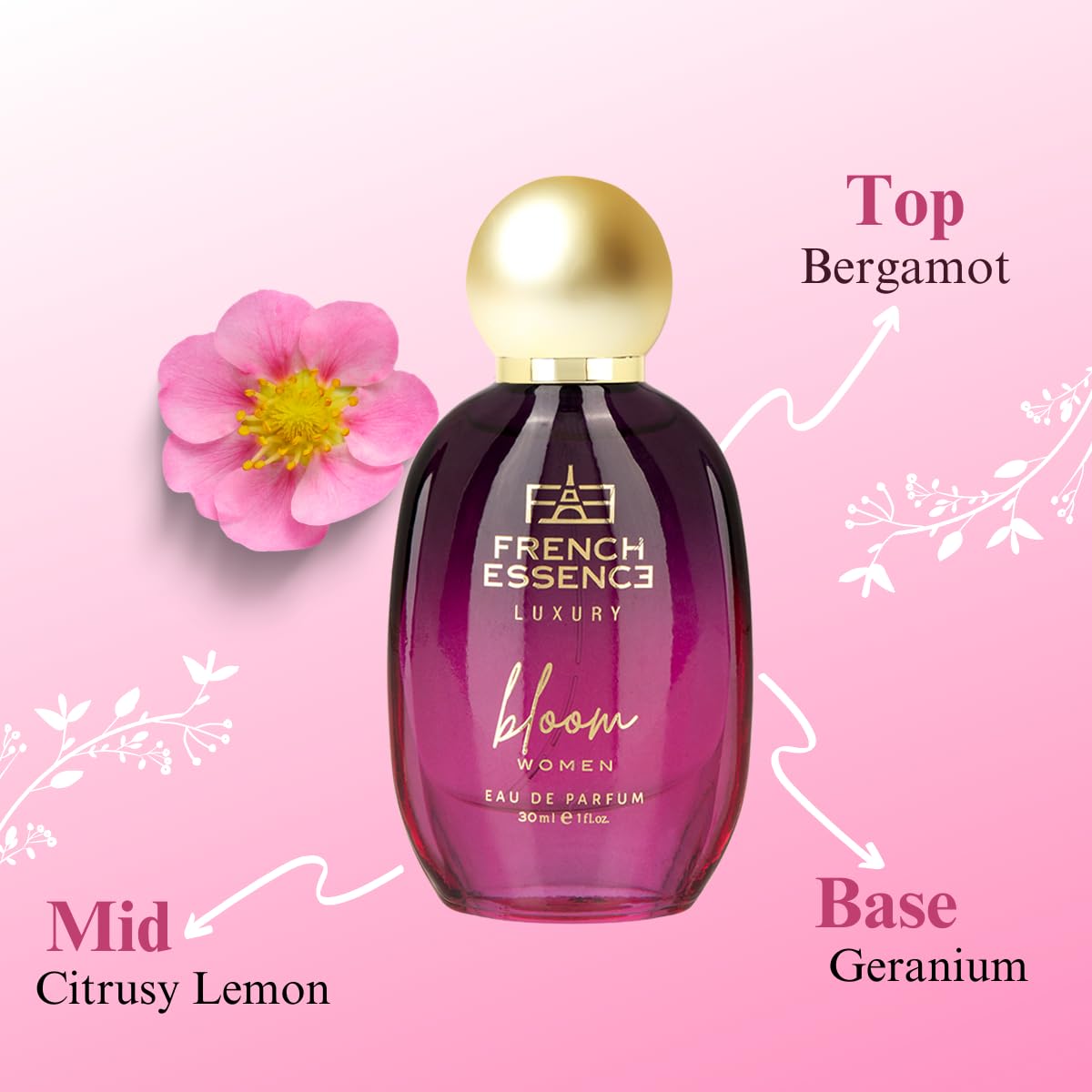 French Essence Luxury Bloom Perfume for Women 30ml | Long Lasting Floral Fragrance | Premium Eau De Parfum Gift Set (Pack of 2) | Perfect for Date Night, Office & Special Occasions