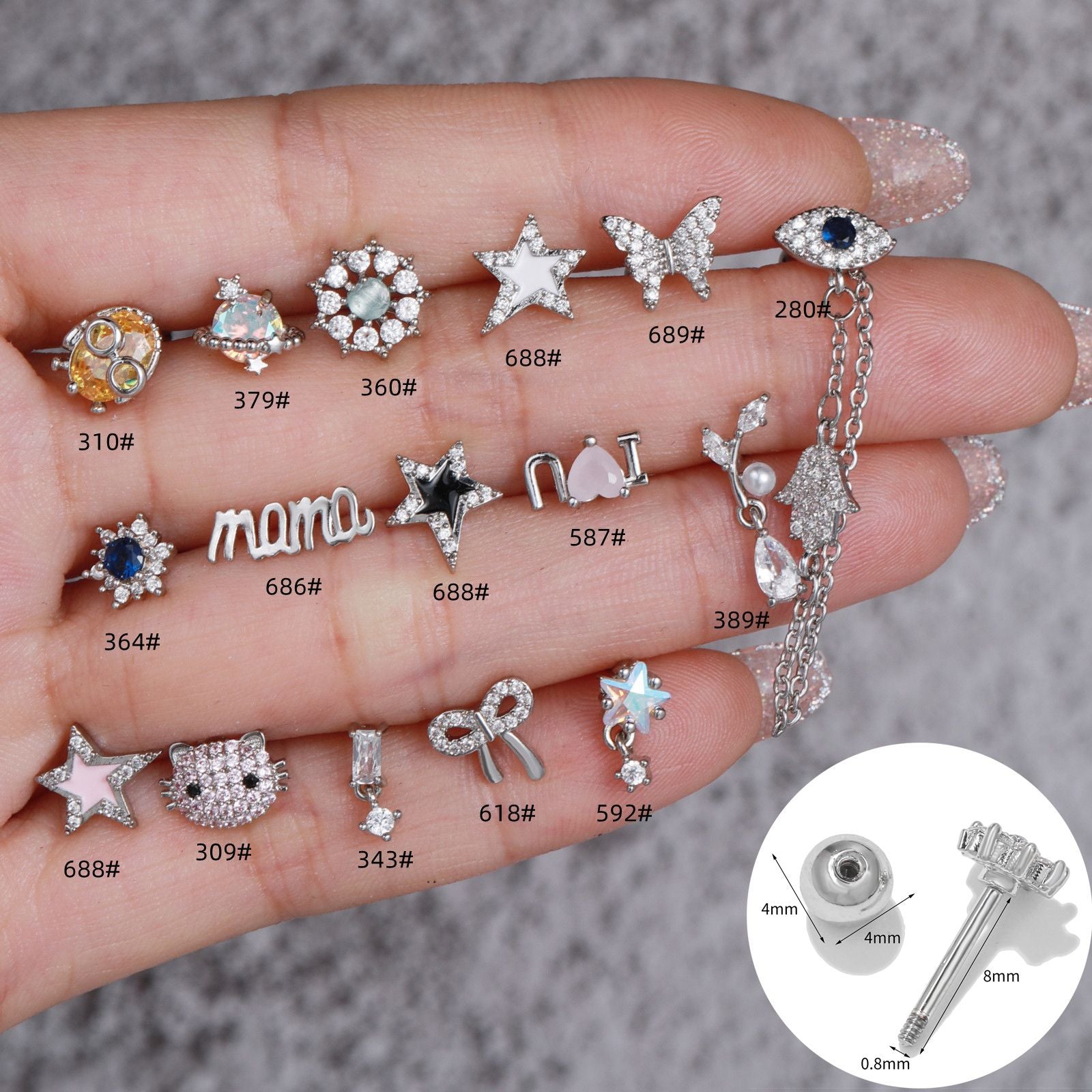 20G Tiny Star Stud Earrings for Cartilage & Conch Piercing - Hypoallergenic Stainless Steel Body Jewelry | Perfect for Daily Wear, Parties & Gifts (EGD0310)