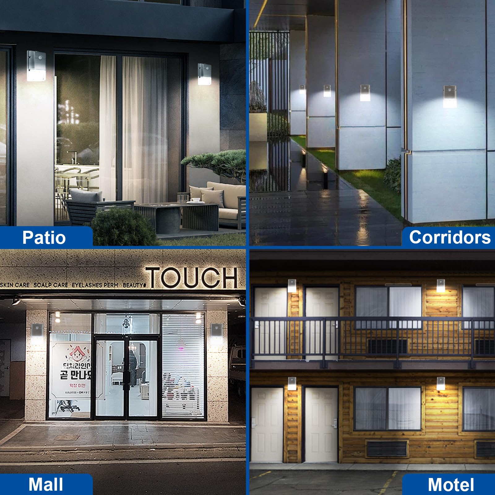 35W Dusk to Dawn Outdoor LED Wall Pack Lights with Photocell Sensor - 4750LM 5000K Bright White Flood Lights for House, Garage, Warehouse - ETL Certified (8 Pack) - Perfect for Security Lighting and Energy-Efficient Illumination