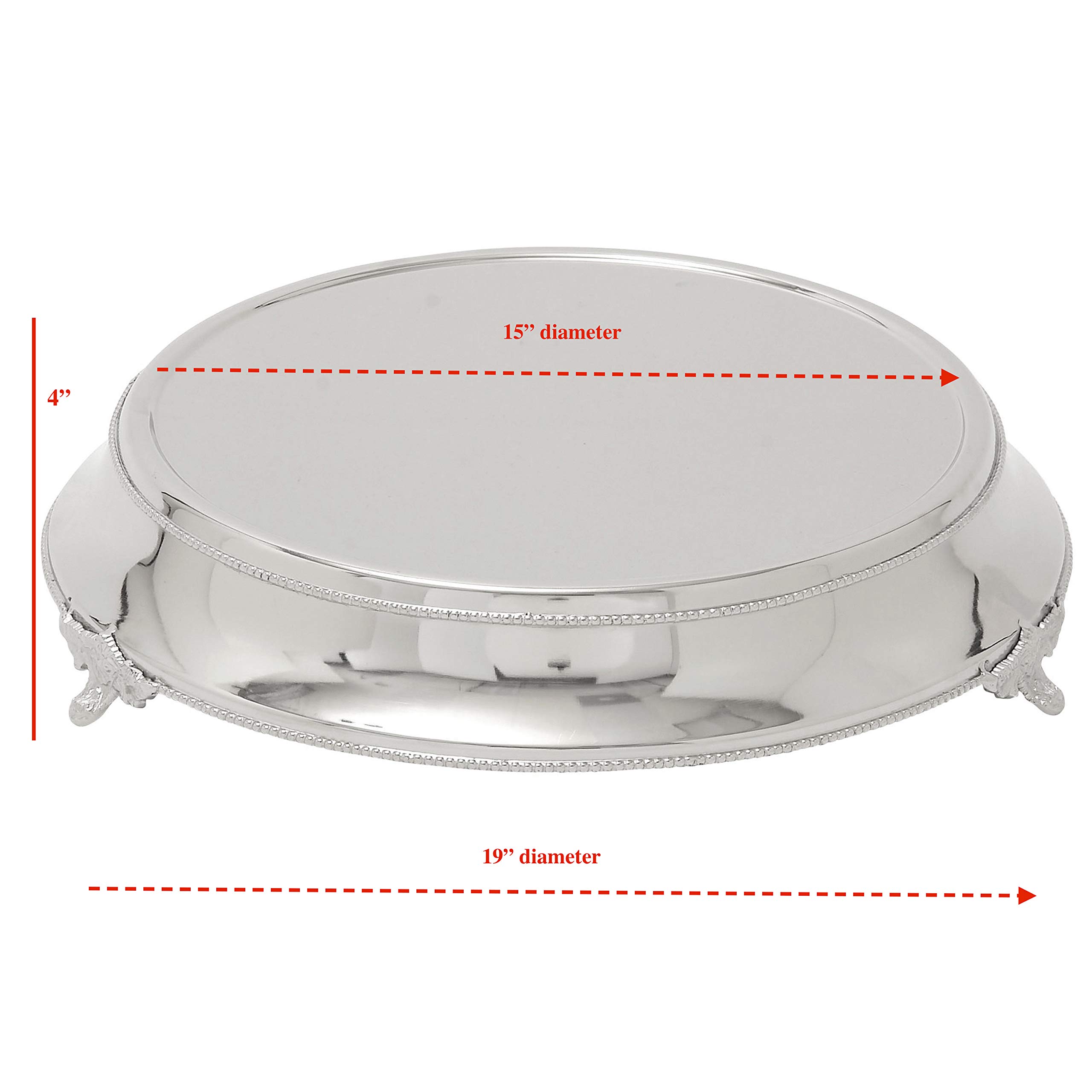 Urban Designs Event Essentials Round Display Cake and Dessert Stand - Elegant Serving Tray for Weddings, Birthday Parties & Buffet Displays