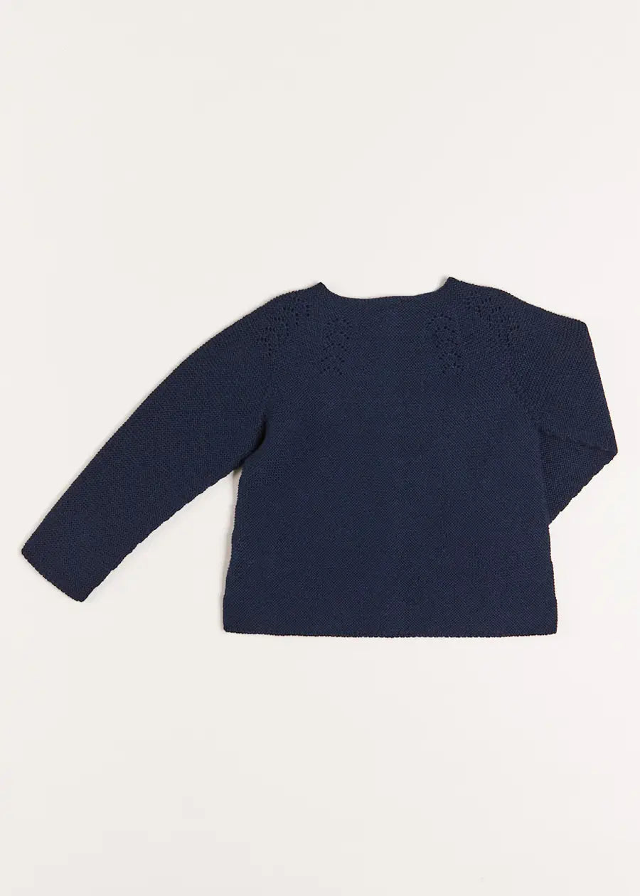 Navy Openwork Cardigan for Kids (6 Months - 10 Years) | Lightweight Knit Sweater for Boys & Girls | Perfect for Spring, Fall & Layering Outfits