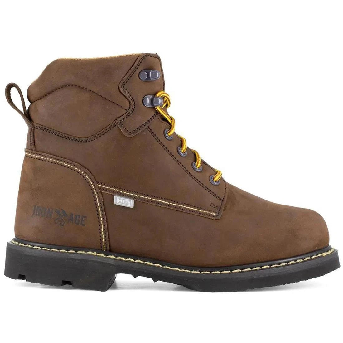 Groundbreaker Steel Toe Metguard 6 Inch Work Boots for Men - Brown Safety Shoes for Construction, Warehouse & Industrial Work - OSHA Compliant Protective Footwear