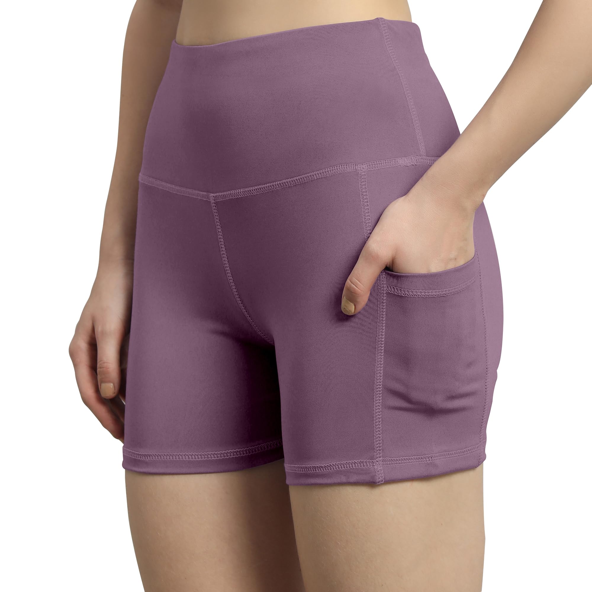 Mehrang High Waist Workout Shorts for Women - Midnight Sky Yoga Bike Shorts with Elastic Waistband & Pockets | Perfect for Gym, Running, Cycling & Lounge Wear