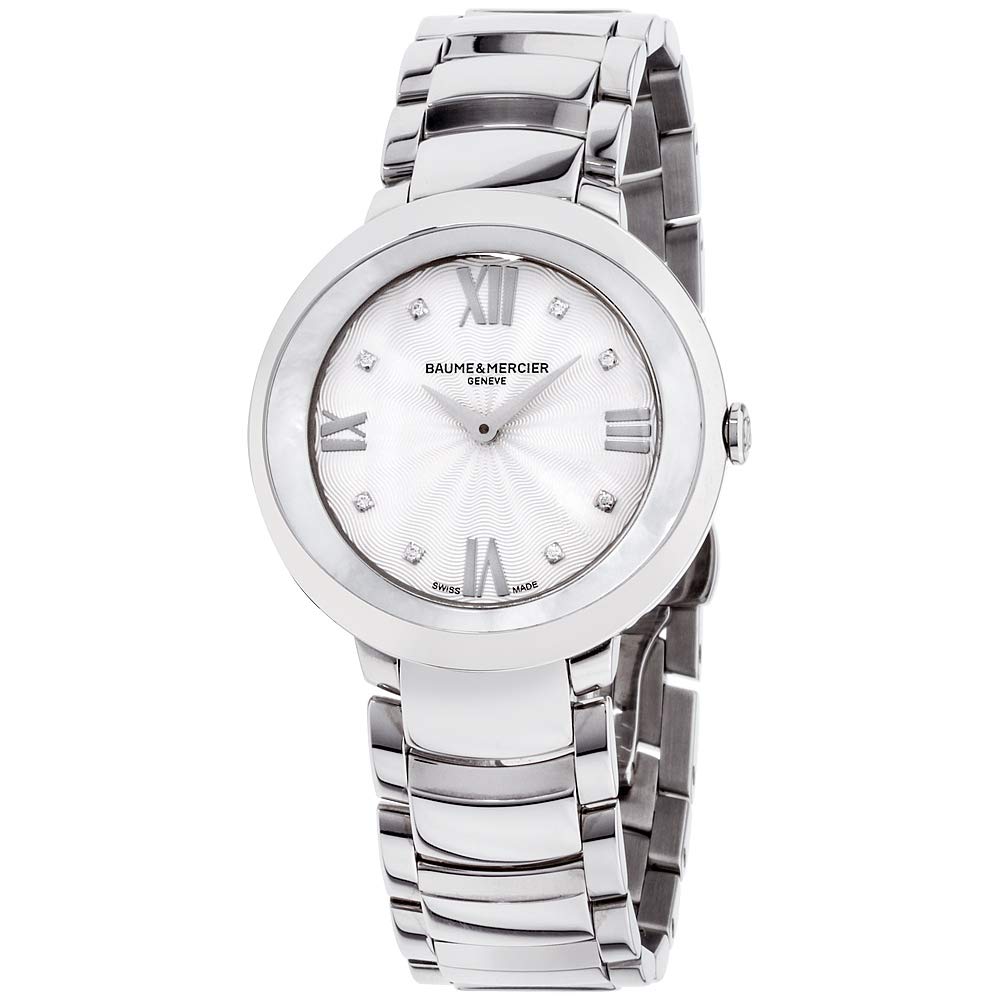 Baume & Mercier Promesse Ladies Watch - Quartz Movement, Mother of Pearl Dial, Stainless Steel, Water Resistant - Perfect for Business, Gifts & Special Occasions (Model M0A10178)