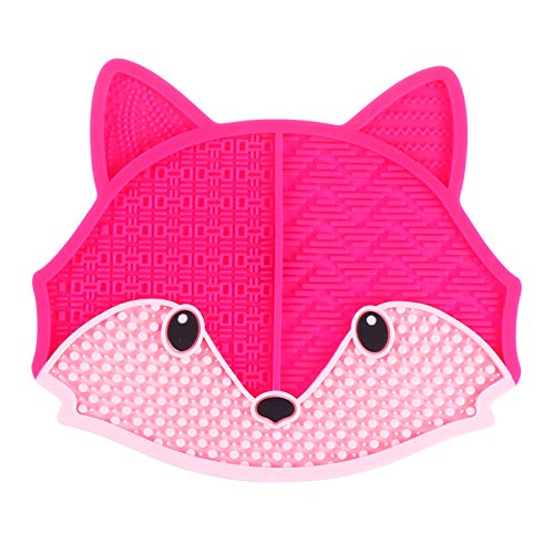Beaupretty Fox Shaped Silicone Makeup Brush Cleaning Mat - Portable Cosmetic Brush Cleaner & Drying Tray for Professional & Home Use | Fast-Drying Brush Holder Rack | Perfect for Travel & Salon Makeup Kit Organization