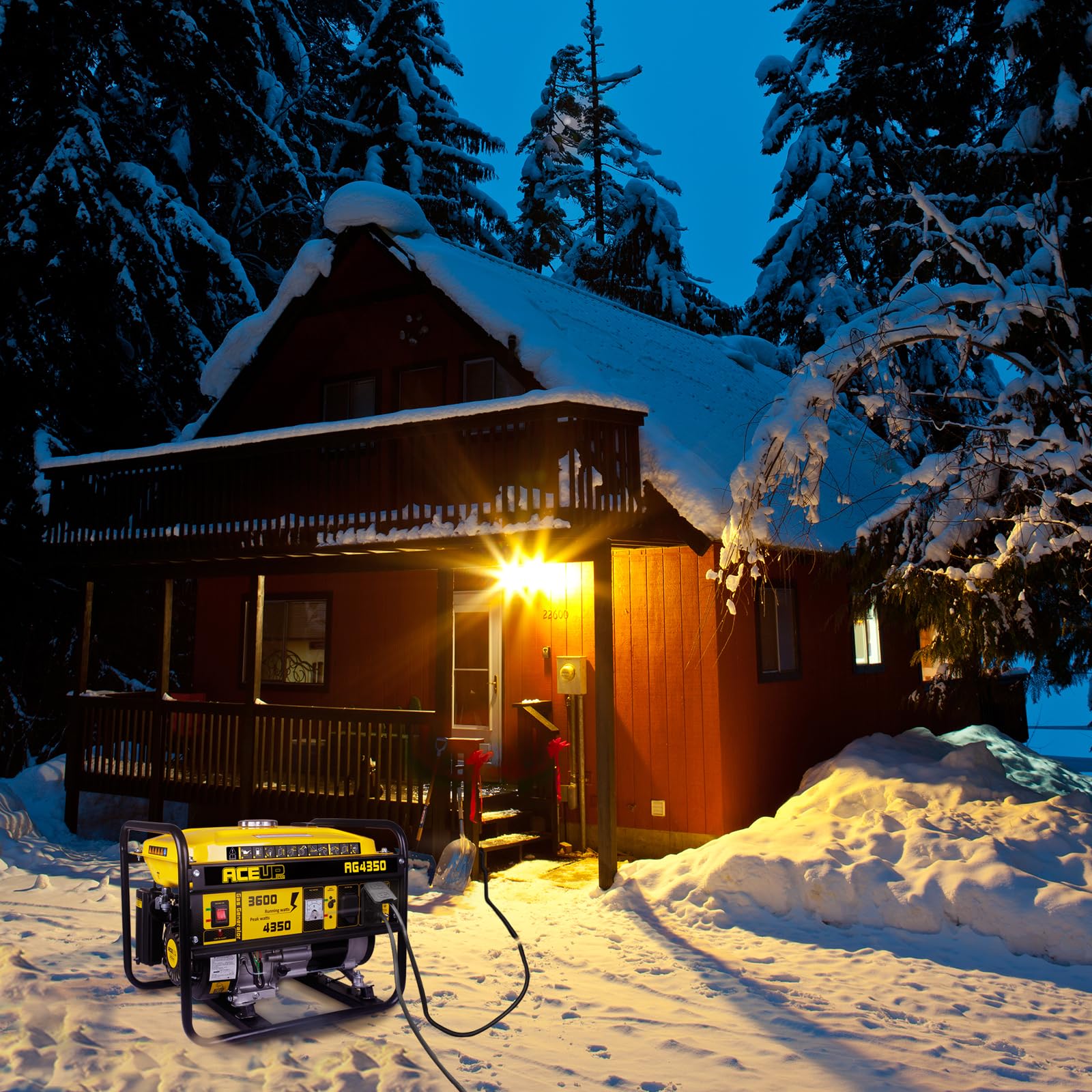 Aceup Energy 4350W Portable Gas Generator for Home & Outdoor Use - 30A Outlet, CARB Compliant - Power Backup for Emergencies, Camping, RV & Job Sites