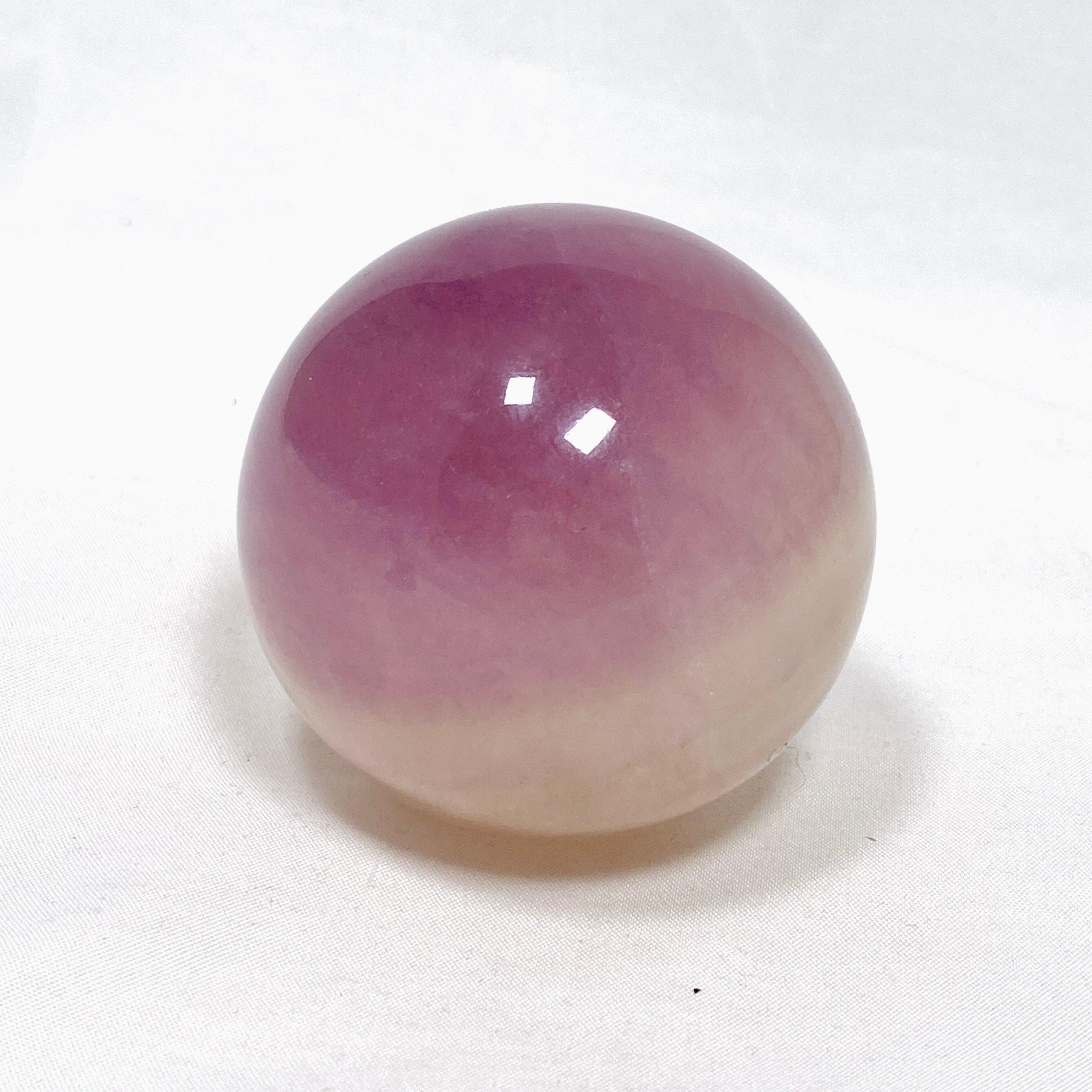 Natural Pink and Yellow Fluorite Sphere - FLS 11 - Healing Crystal for Meditation, Energy Work & Home Decor