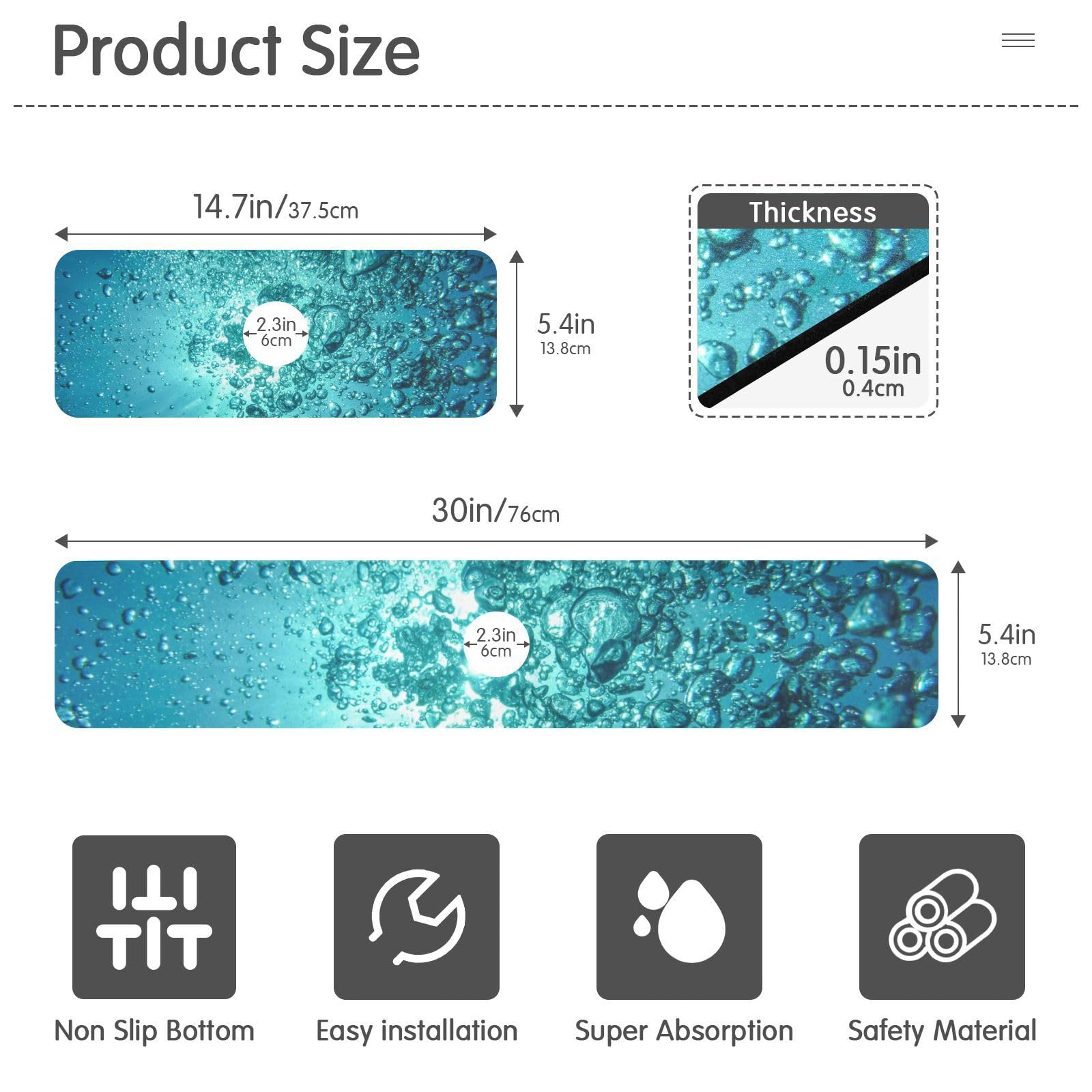 **Non-Slip Kitchen Sink Splash Guard Mat – Absorbent Drip Catcher for Faucet, Bathroom, RV & Bar – 30x5.4 Inch Trimmable Water Bubbles Design (Green, 1PC) – Perfect for Spill Protection & Countertop Safety**