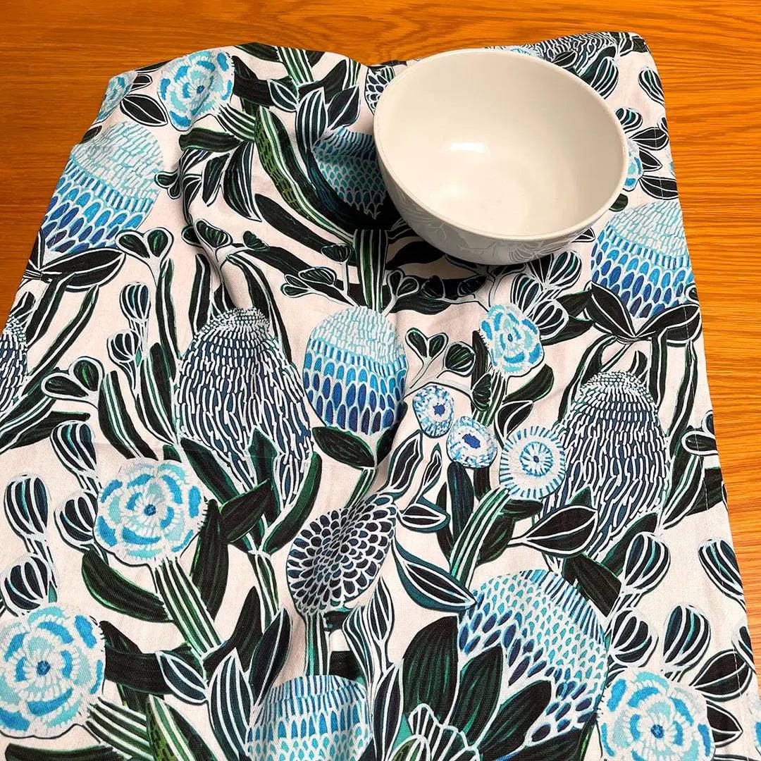 Premium Blue Banksia Tea Towel - Soft, Absorbent & Durable Kitchen Towel for Drying Dishes, Cleaning & Decor - Perfect for Home, Kitchen & Gifts