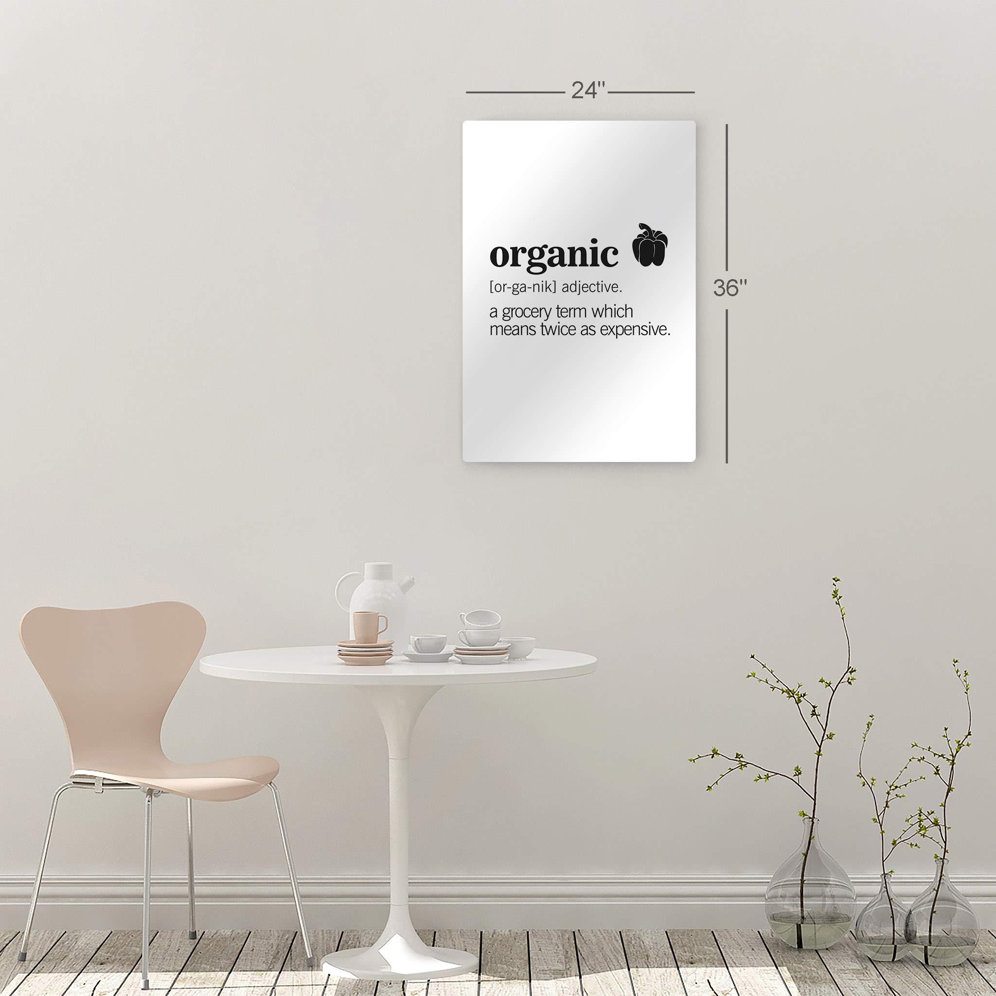Organic Funny Quote Kitchen Metal Wall Art Print - Smile Art Design Noun Dictionary Definition - Modern Farmhouse Decor for Restaurant, Cafe, Dining Room - Housewarming Gift Made in USA (40x30) - Perfect for Home, Office & Wedding Decor