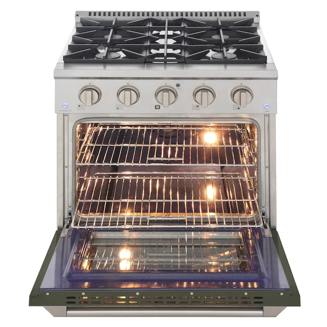 Kucht 30-Inch Pro Style Dual Fuel Range - Professional Gas & Electric Kitchen Stove for Home Chefs | Perfect for Baking, Roasting & High-Heat Cooking