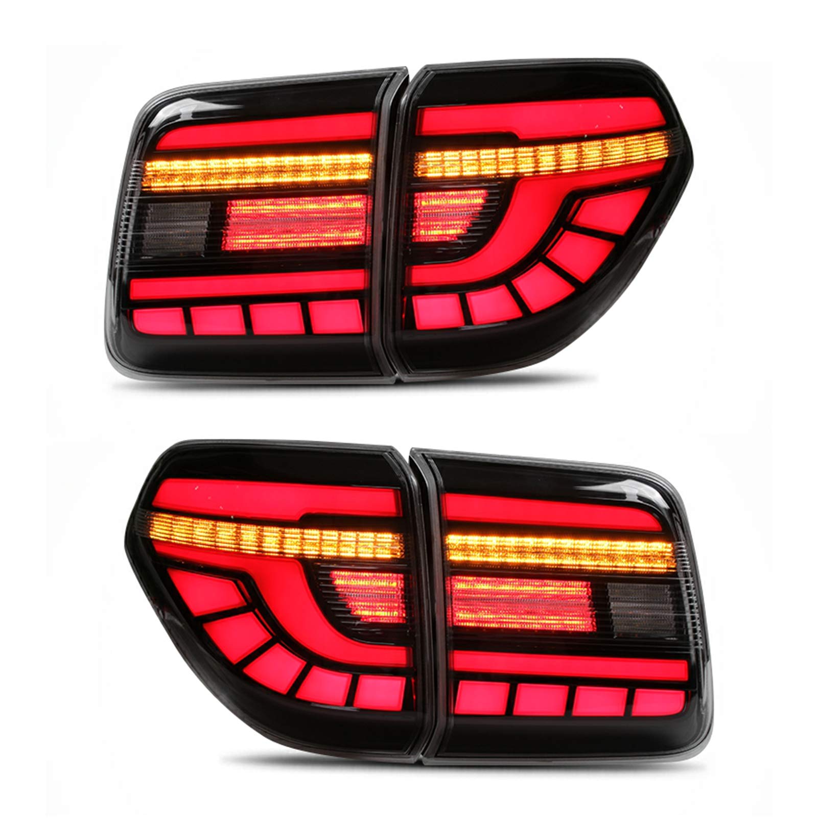 KIMISS 2Pcs Smoked LED Tail Lights Assembly - ABS+PMMA+PC Housing - Compatible with Nissan Patrol Y62 2010-2019 Models - Enhanced Visibility & Style for Night Driving & Off-Road Adventures