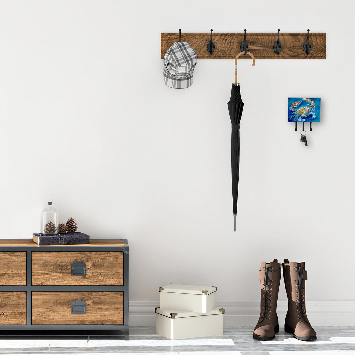 By Chance Crab Wall Hook - Decorative Key Holder, Coat Rack & Leash Organizer for Home Entryway, Kitchen, Bathroom | Perfect for Hanging Keys, Towels, Aprons & Pet Leashes | Caroline's Treasures MW1153TH68