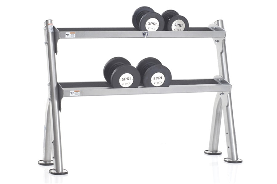 Warrior 2-Tier Universal Kettlebell & Dumbbell Storage Rack - Expandable to 3 Tiers - Heavy Duty Home Gym Equipment for Weight Lifting & Strength Training