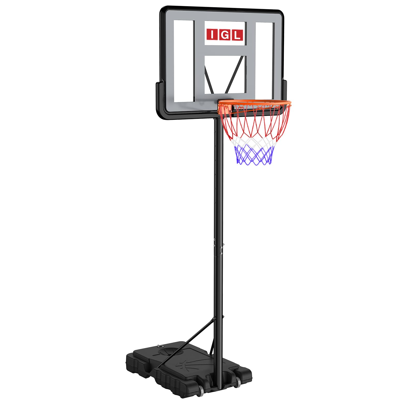 Adjustable Basketball Hoop 4.8-10ft - Portable Basketball Goal System with PC Backboard for Driveway, Pool, Indoor Use - Perfect for Teens & Adults Outdoor Games & Backyard Fun