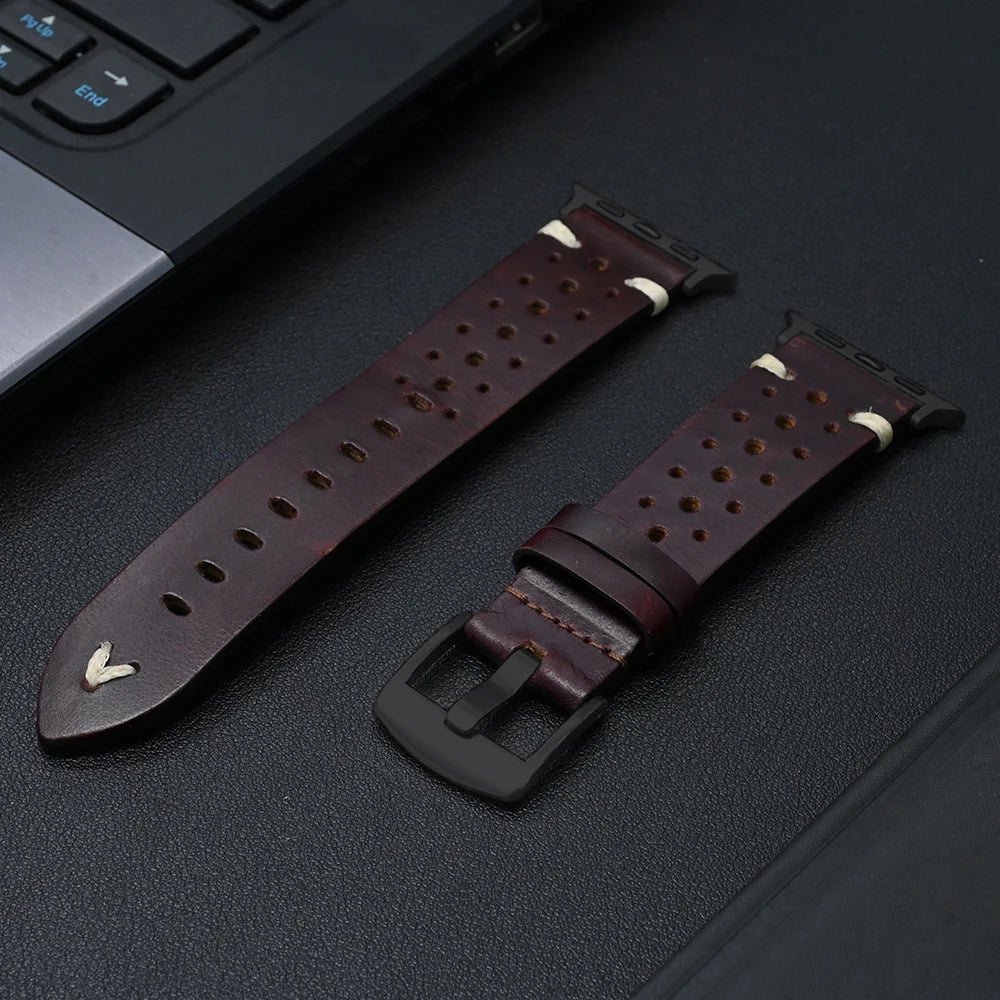 Enzo Classic Genuine Leather Watch Band - Premium Replacement Strap for Smartwatches & Traditional Watches | Perfect for Business, Casual & Formal Occasions