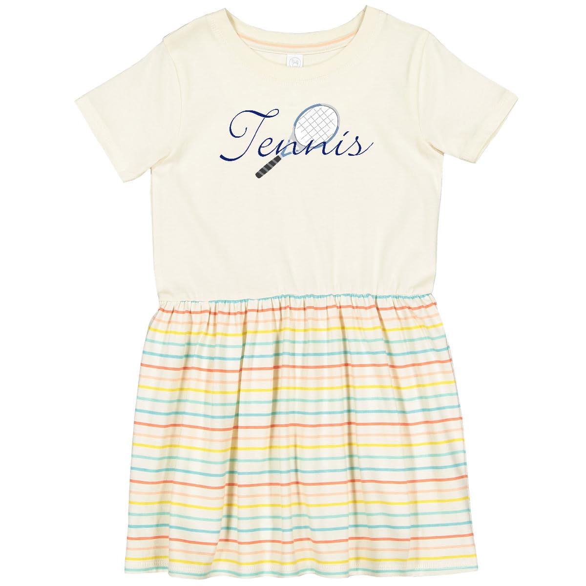 Inktastic Cute Tennis Sports Racquet Print Toddler Dress - Perfect for Playdates, Birthday Parties & Casual Outings