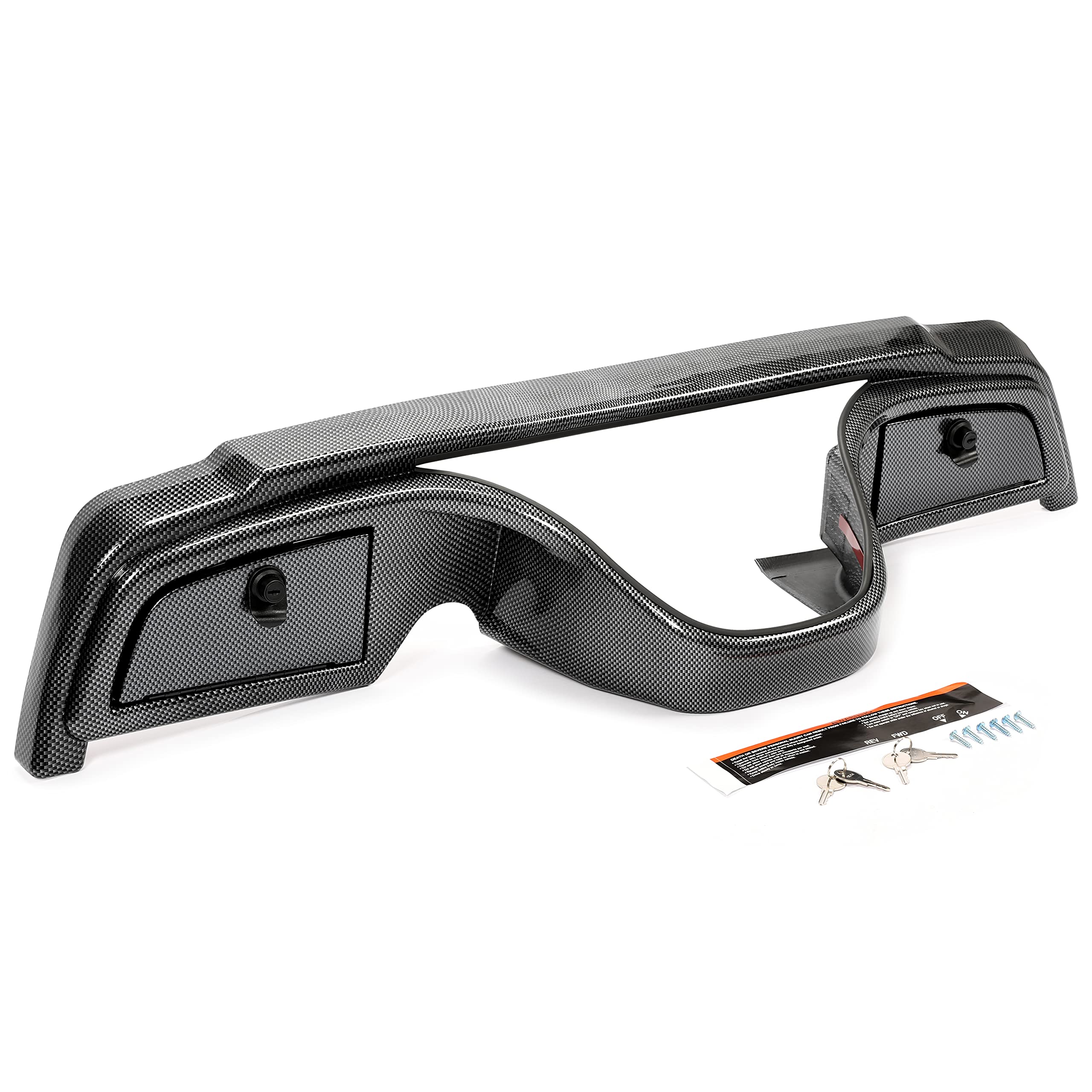Kojem Carbon Fiber Dash Kit with Locking Doors Compatible with 2007-2016 Yamaha Drive & G29 Gas/Electric Golf Carts - Upgrade Your Dashboard for Style & Protection