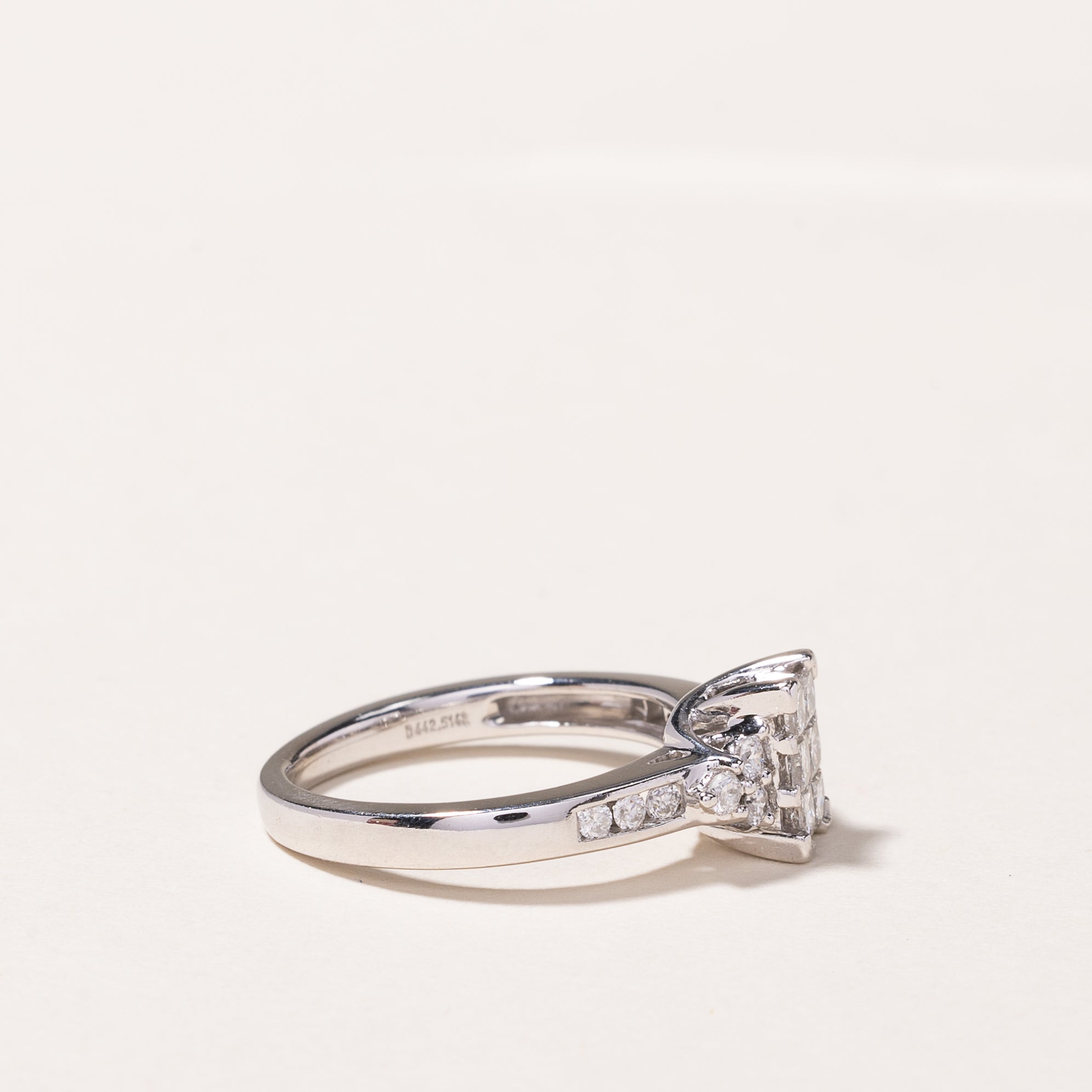 14K White Gold Princess Cut Diamond Illusion Ring - 0.48ctw Size 5 | Elegant Engagement & Wedding Band for Women | Perfect for Proposals, Anniversaries & Special Occasions