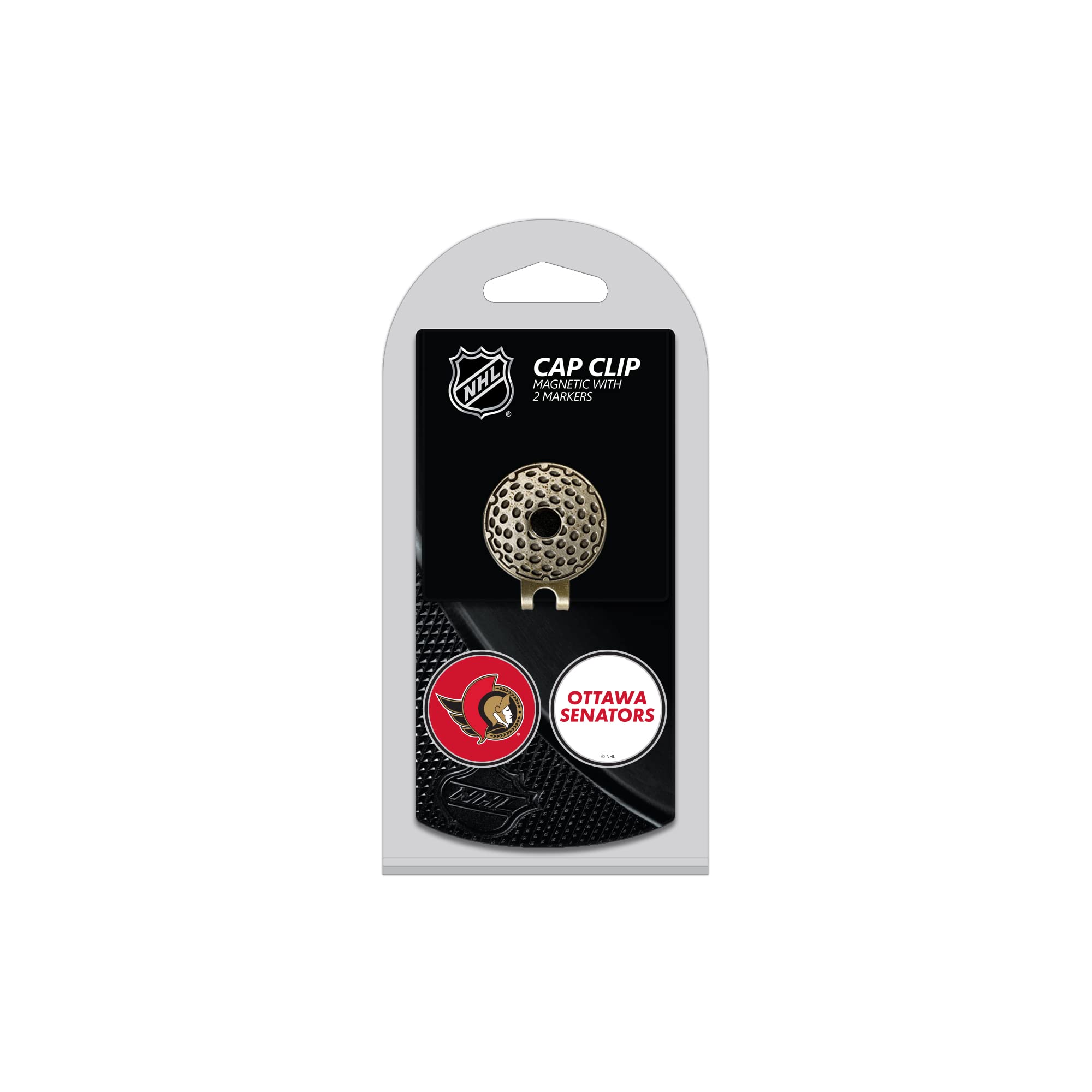 Team Golf NHL Golf Cap Clip with 2 Removable Double-Sided Enamel Magnetic Ball Markers - Hat Accessory for Golfers & Sports Fans - Perfect for Golf Courses, Games & Outdoor Activities