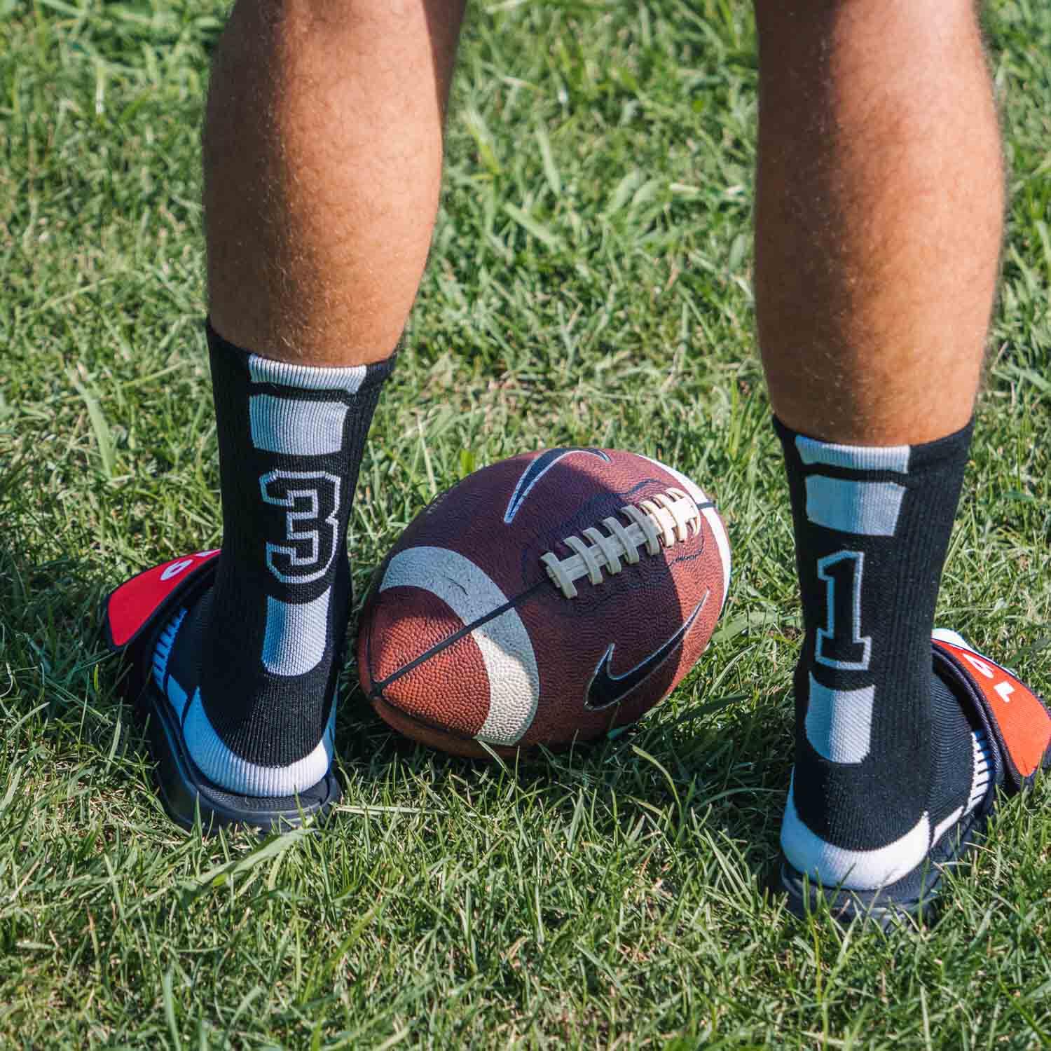 Custom Team Number Socks for Youth & Adults - High Performance Athletic Socks with Black Numbers - Choose Your Favorite Number for Sports, Gifts & Team Spirit