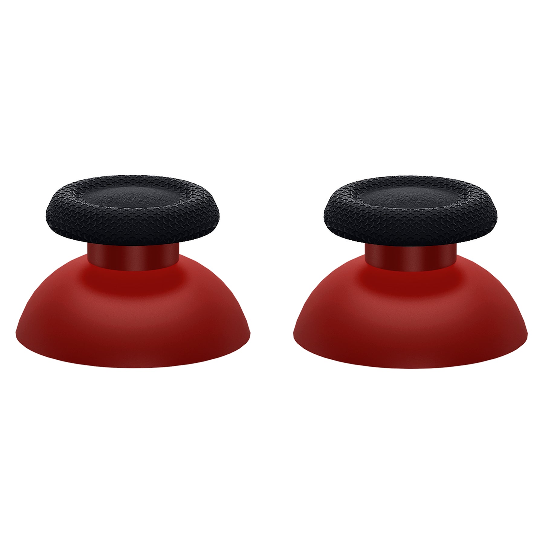 eXtremeRate Replacement Dual Color Thumbsticks - Carmine Red & Black Analog Joysticks for PS5 & PS4 Controllers (All Models) | Enhanced Grip for Gaming & FPS Combat
